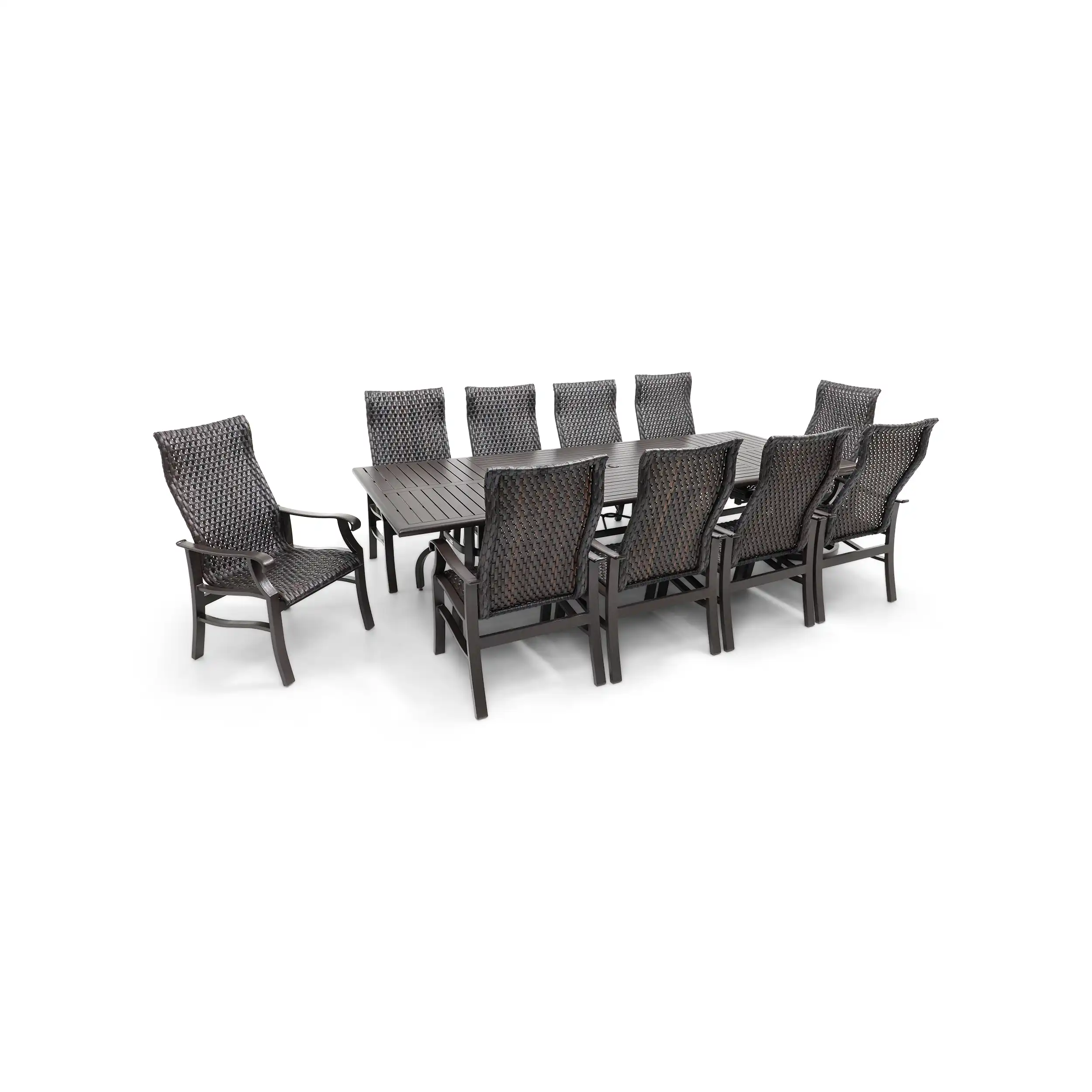 Stirling 11 Piece Woven Dining Group W/ 44"x112" Rect. Table - Image 2