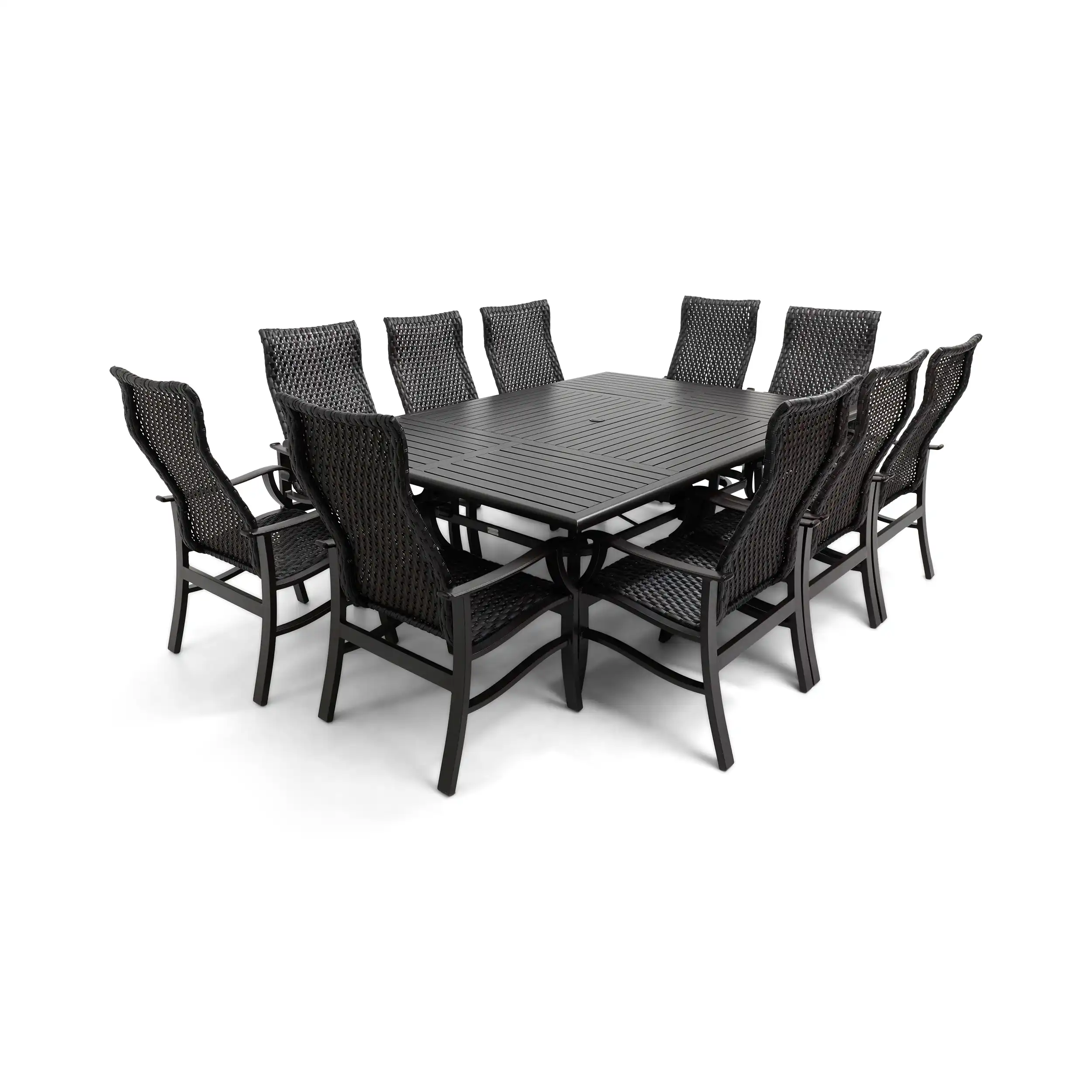 Stirling 11 Piece Woven Dining Group W/ 60"x84" Rect. Table - Image 3