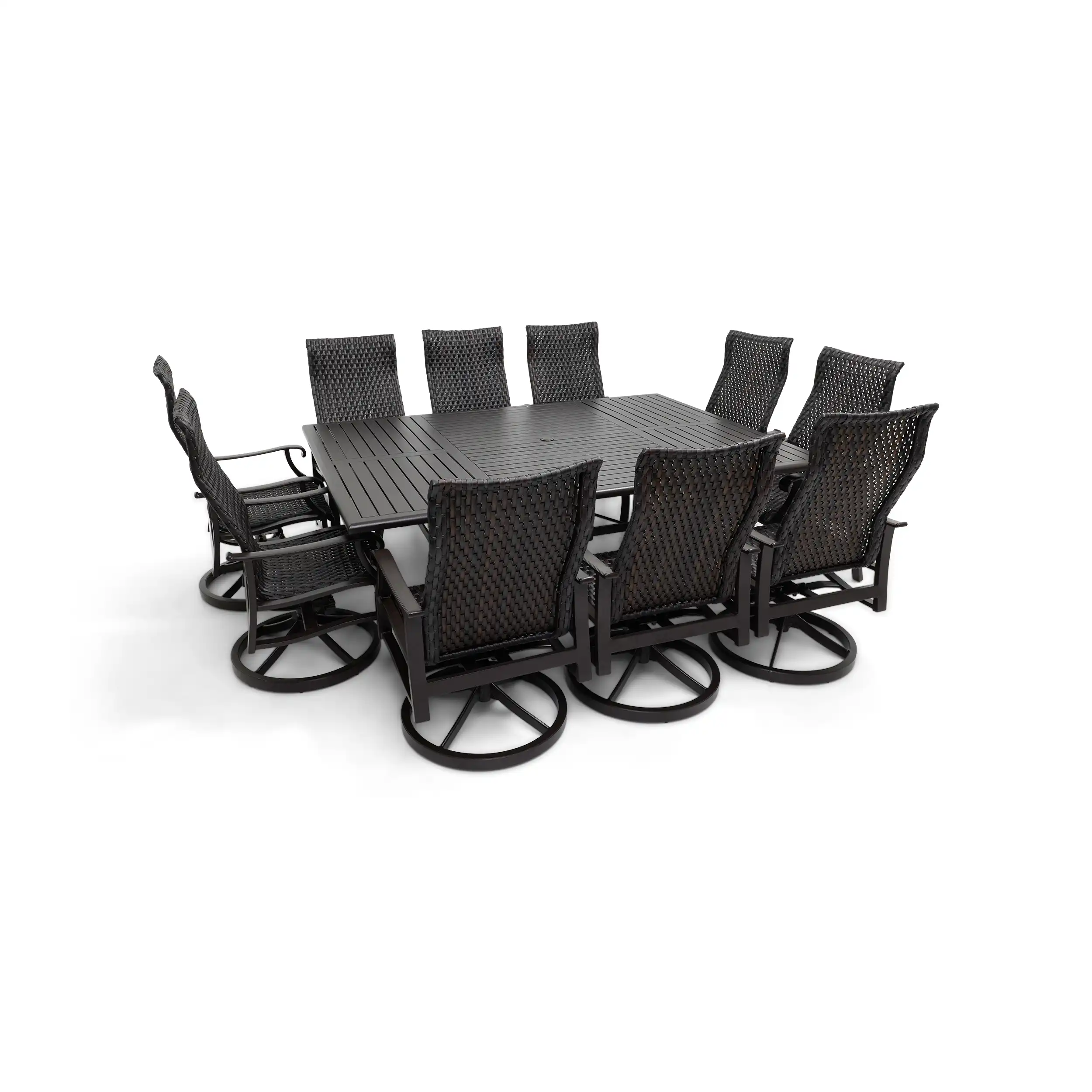 Stirling 11 Piece Woven Dining Group W/ 60"x84" Rect. Table - Image 4