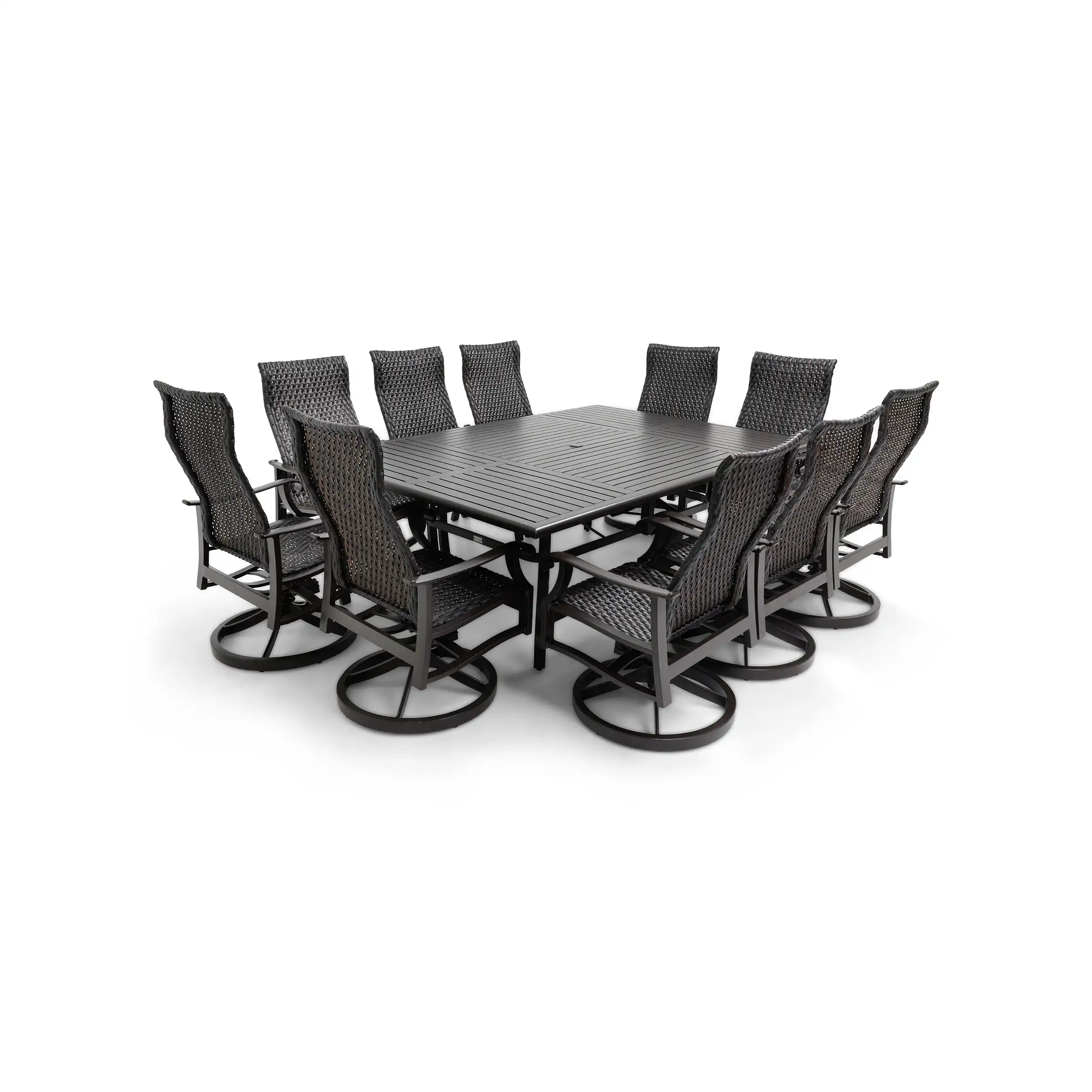 Stirling 11 Piece Woven Dining Group W/ 60"x84" Rect. Table - Image 5