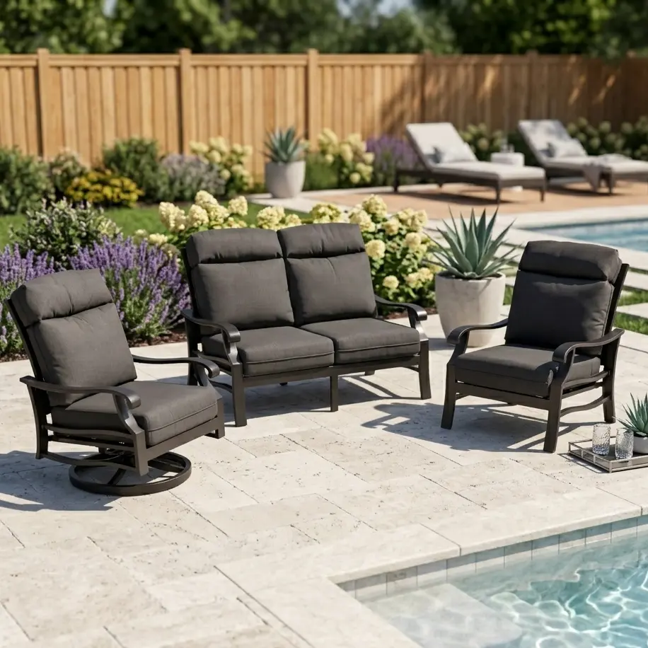 Stirling 3 Piece Loveseat Group - Canvas Coal