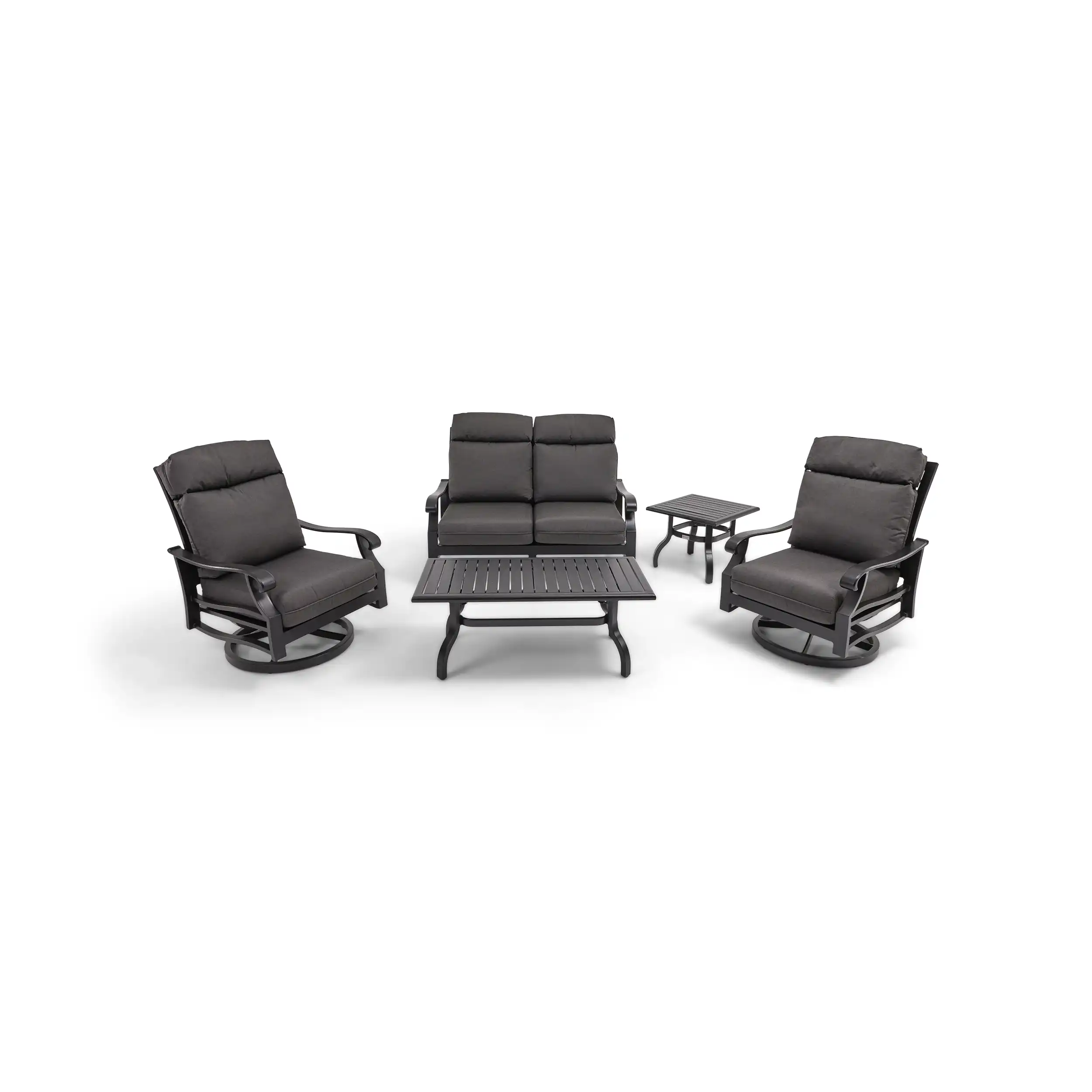 Stirling 5 Piece Loveseat Chat Group - Canvas Coal - Image 2
