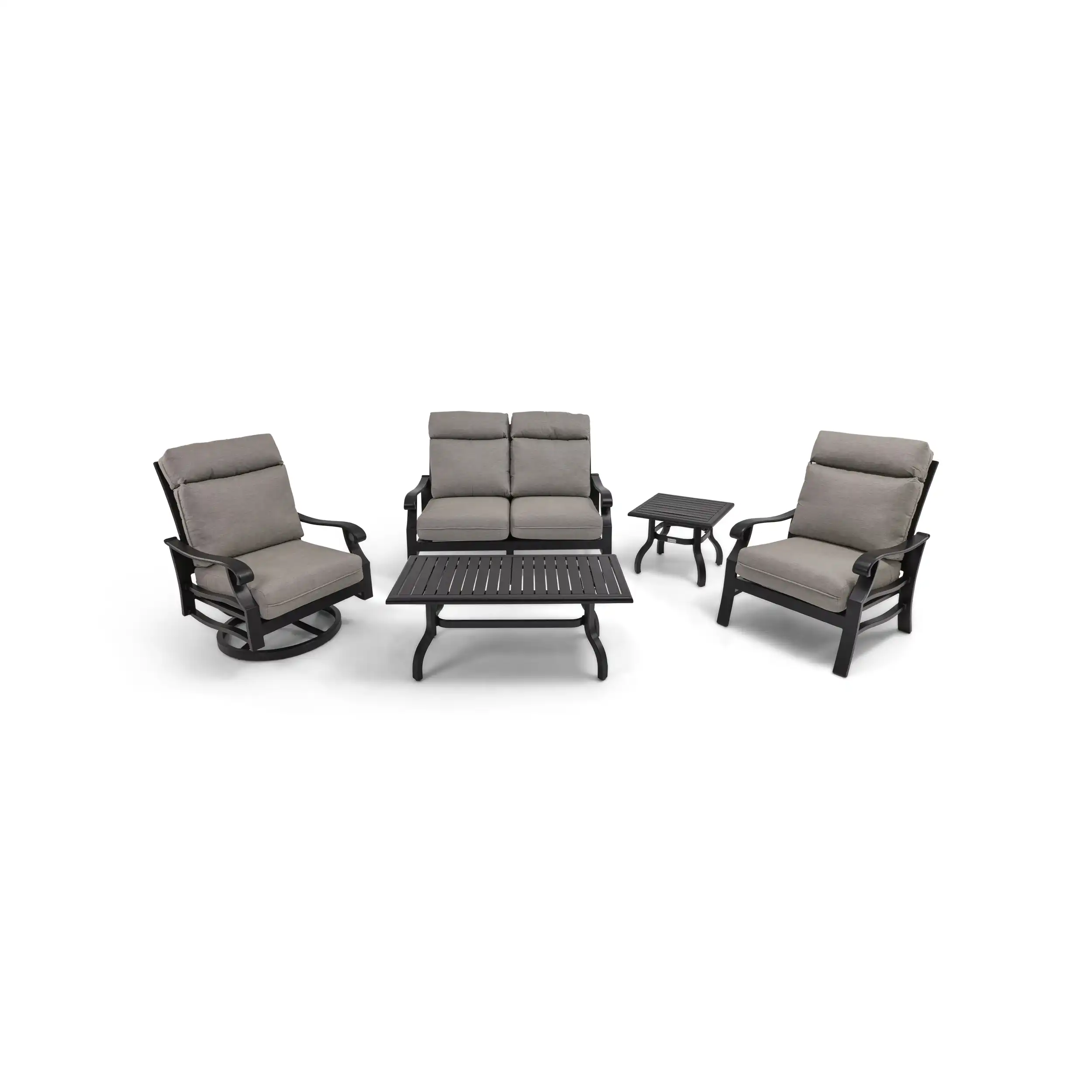 Stirling 5 Piece Loveseat Chat Group - Makar Oyster - Image 2