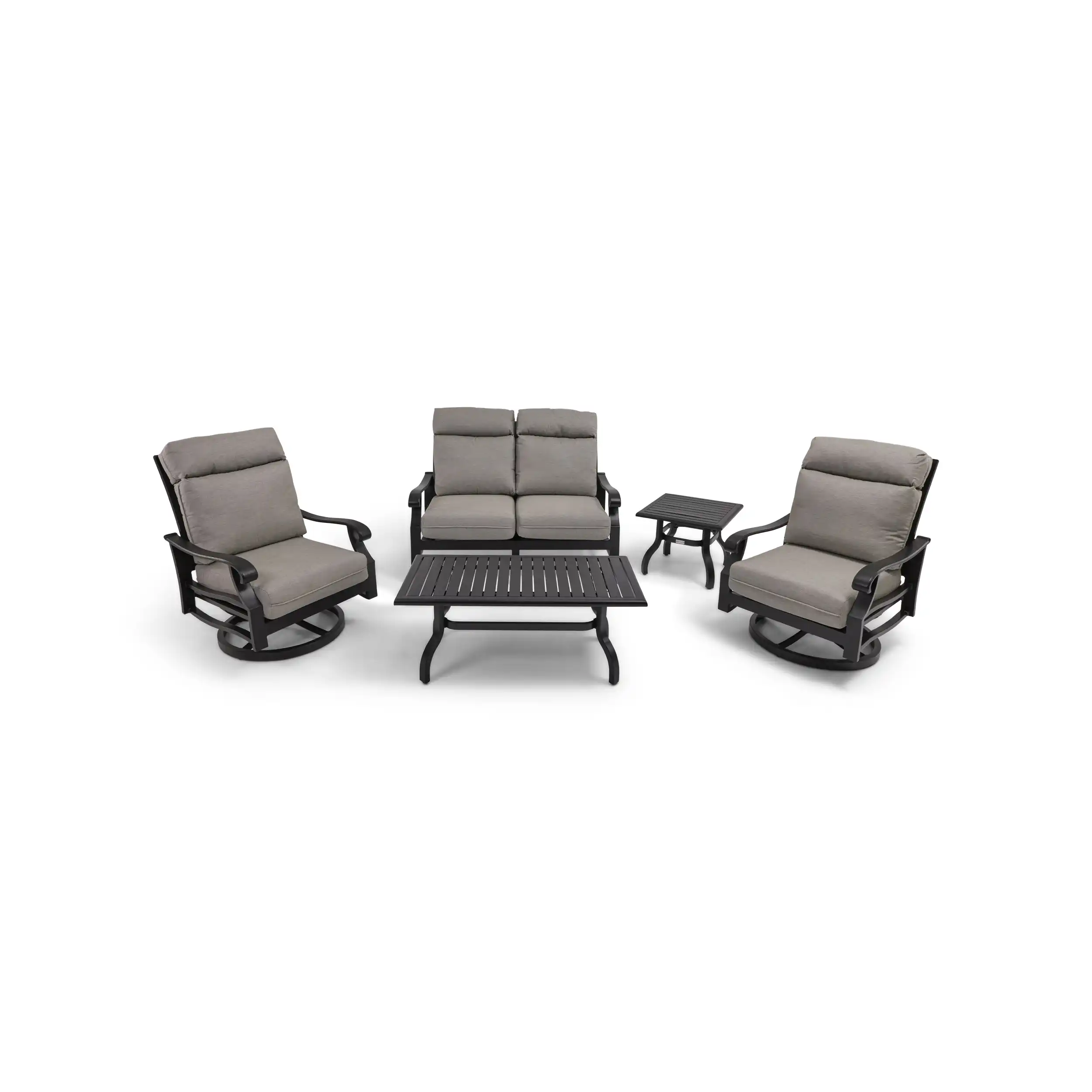 Stirling 5 Piece Loveseat Chat Group - Makar Oyster - Image 3