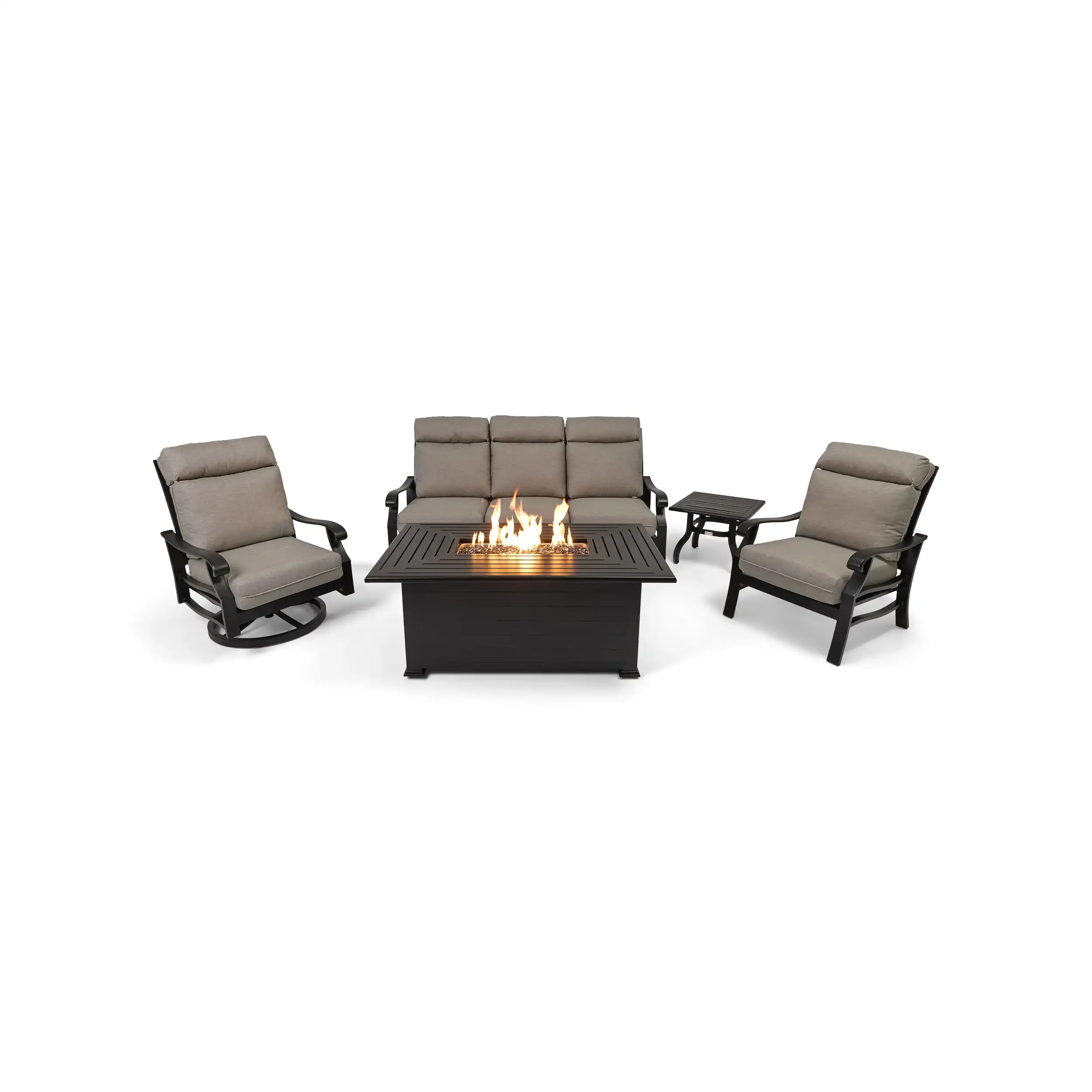 Stirling 5 Piece Sofa Firepit/Chat Group - Makar Oyster - Image 2