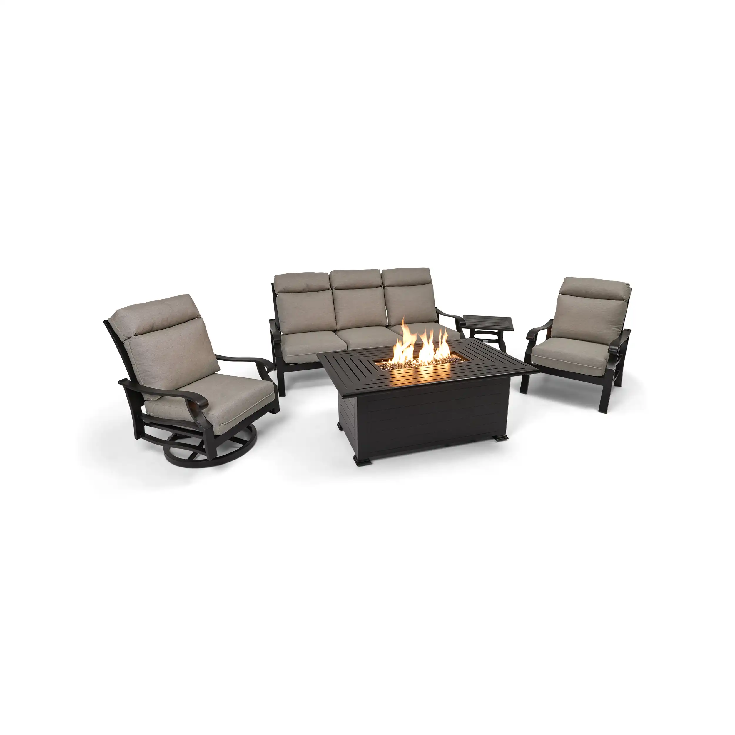 Stirling 5 Piece Sofa Firepit/Chat Group - Makar Oyster - Image 3