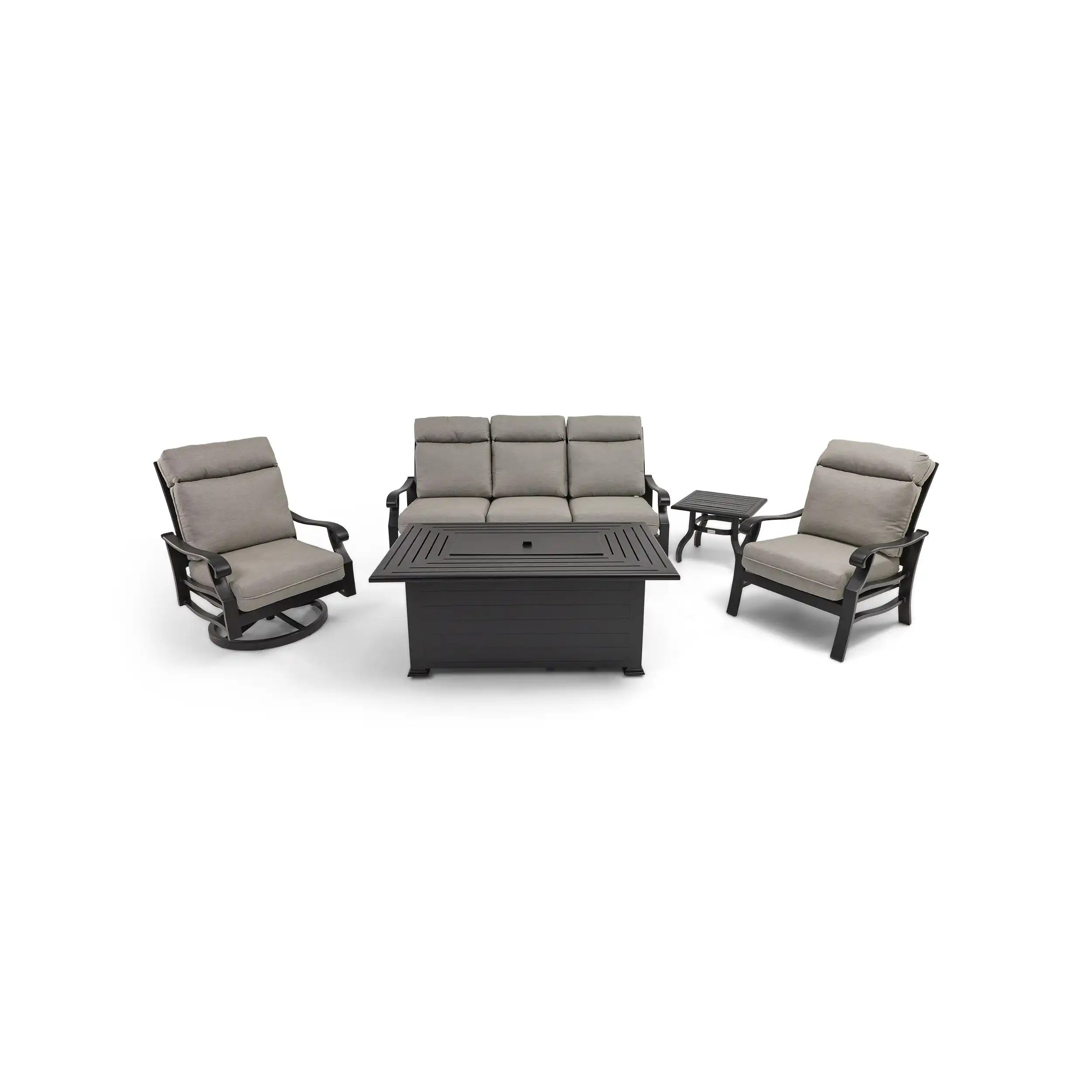 Stirling 5 Piece Sofa Firepit/Chat Group - Makar Oyster - Image 4