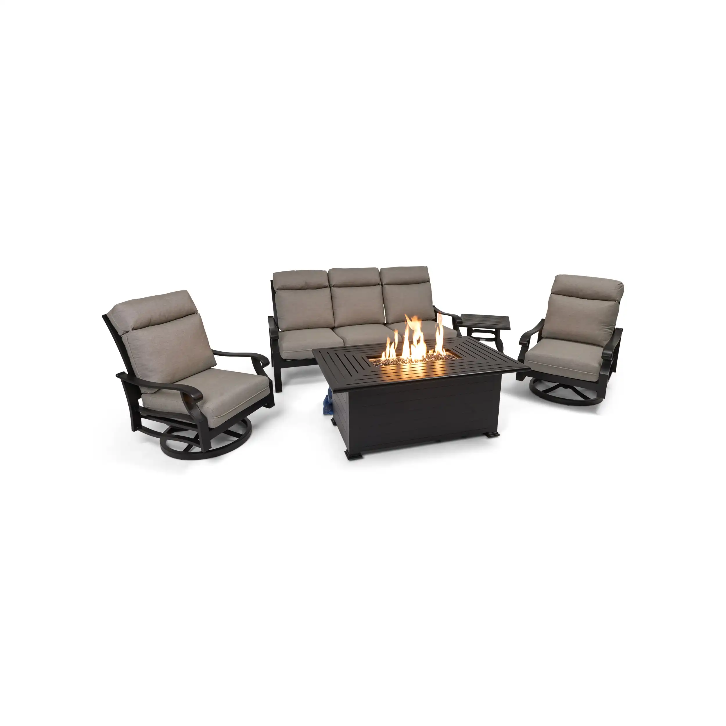 Stirling 5 Piece Sofa Firepit/Chat Group - Makar Oyster - Image 6