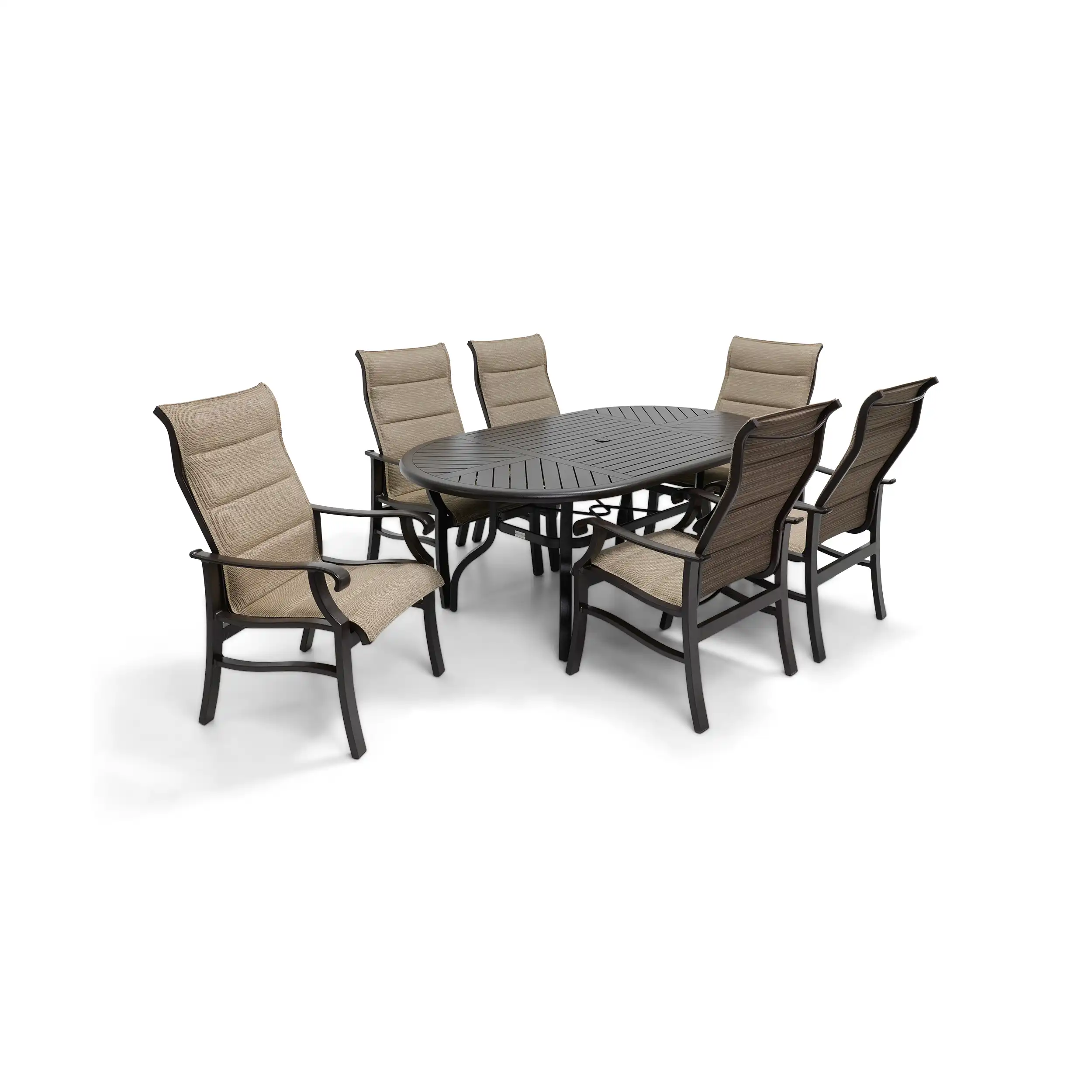 Stirling 7 Piece Padded Sling Oval Dining Group - Image 3