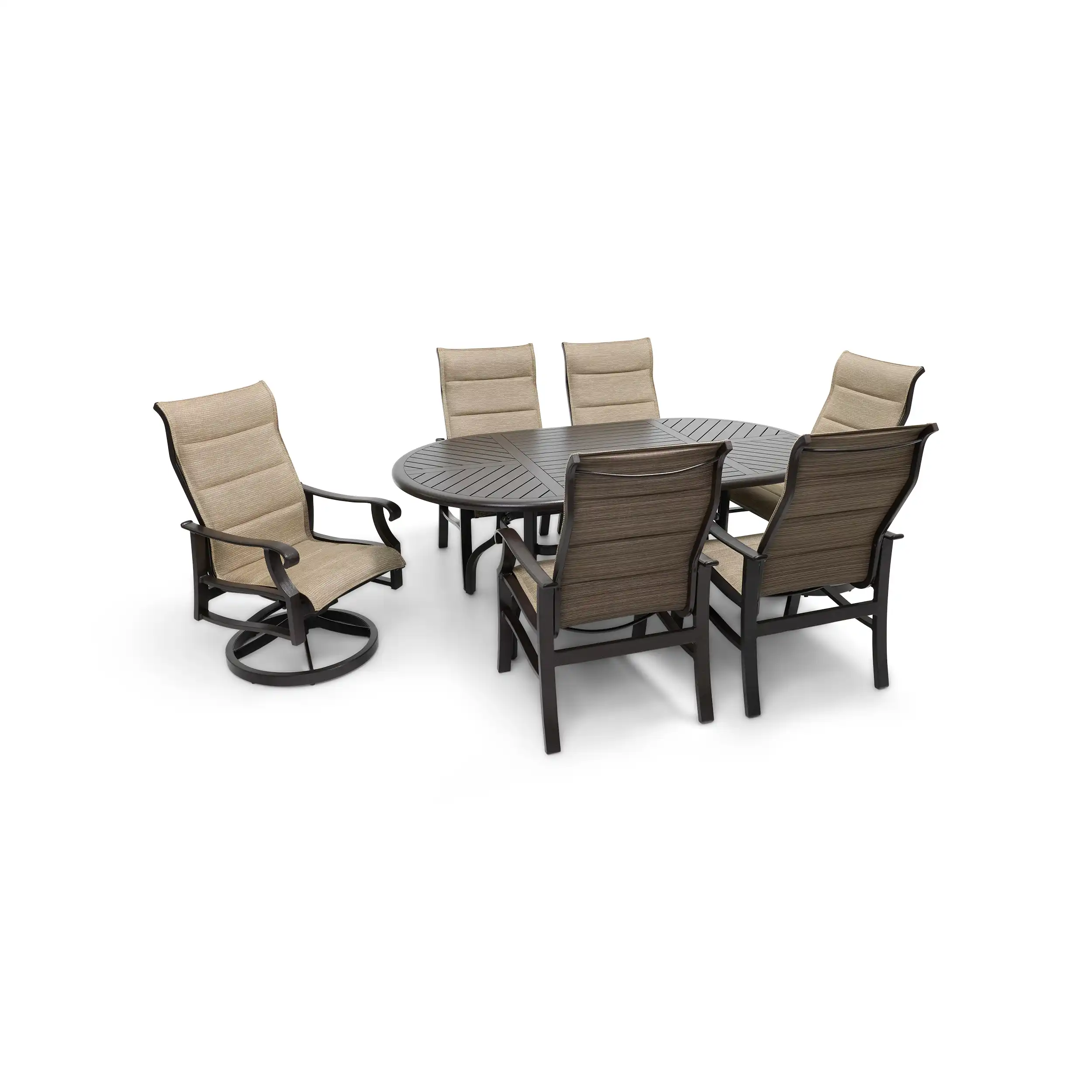 Stirling 7 Piece Padded Sling Oval Dining Group - Image 4