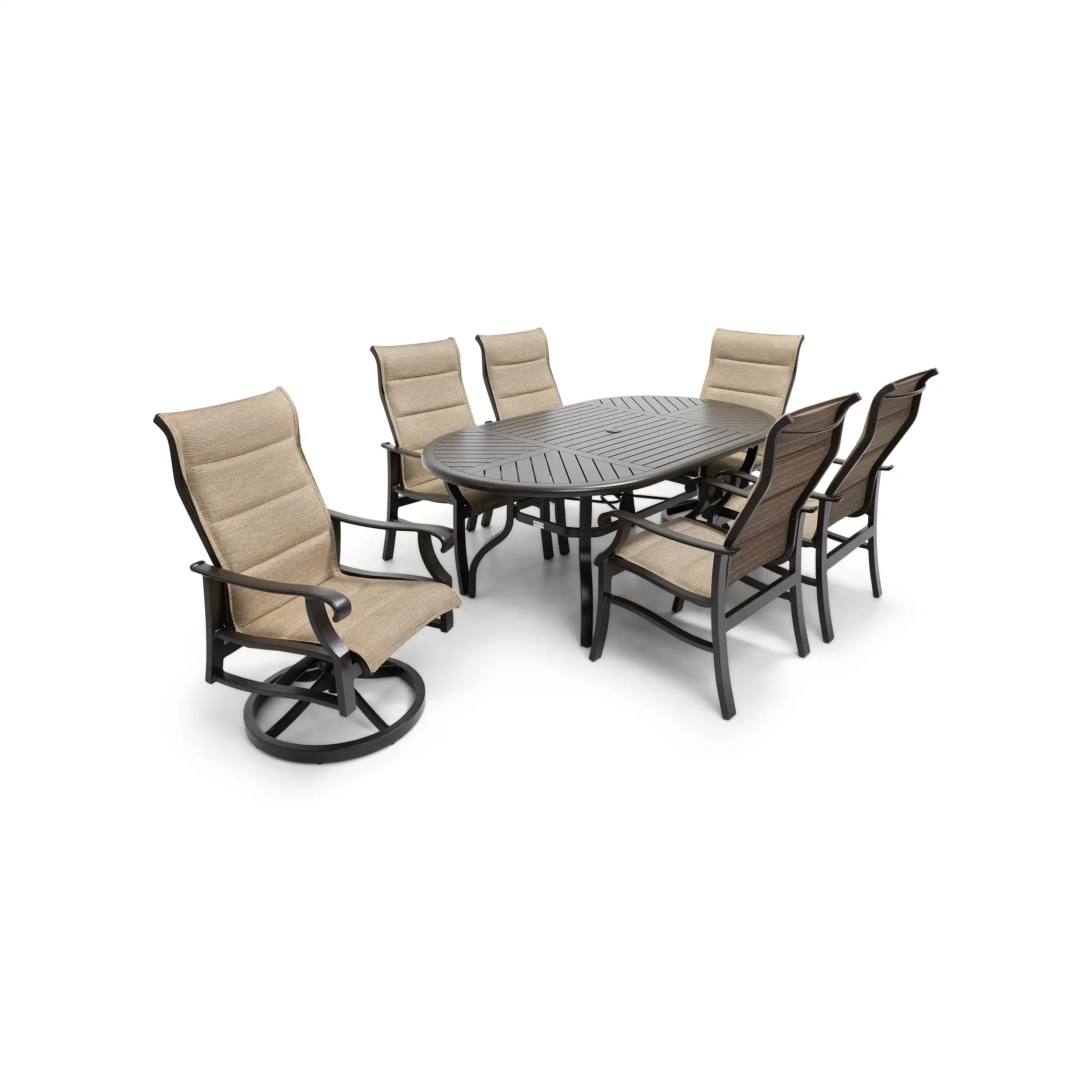 Stirling 7 Piece Padded Sling Oval Dining Group - Image 5