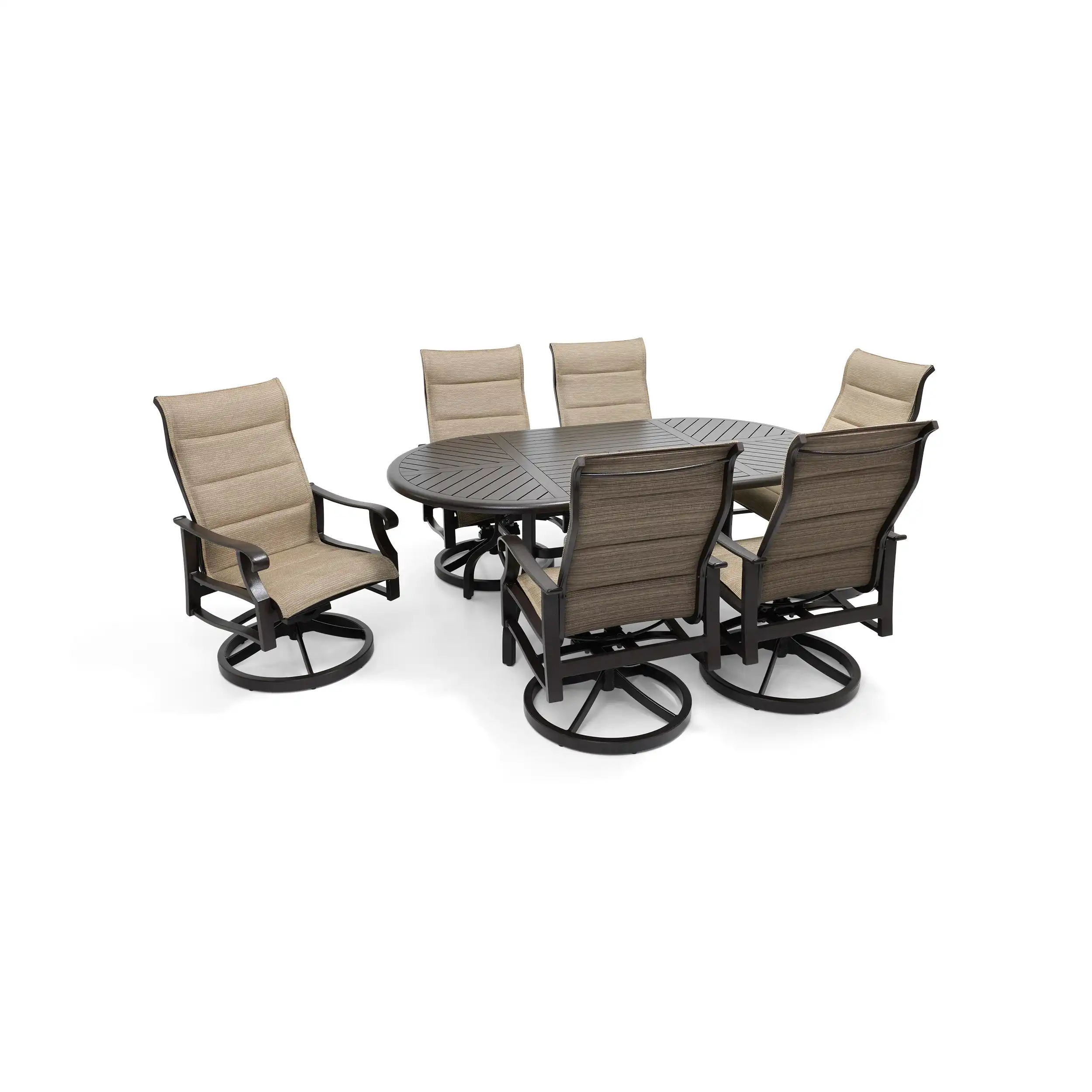 Stirling 7 Piece Padded Sling Oval Dining Group - Image 6