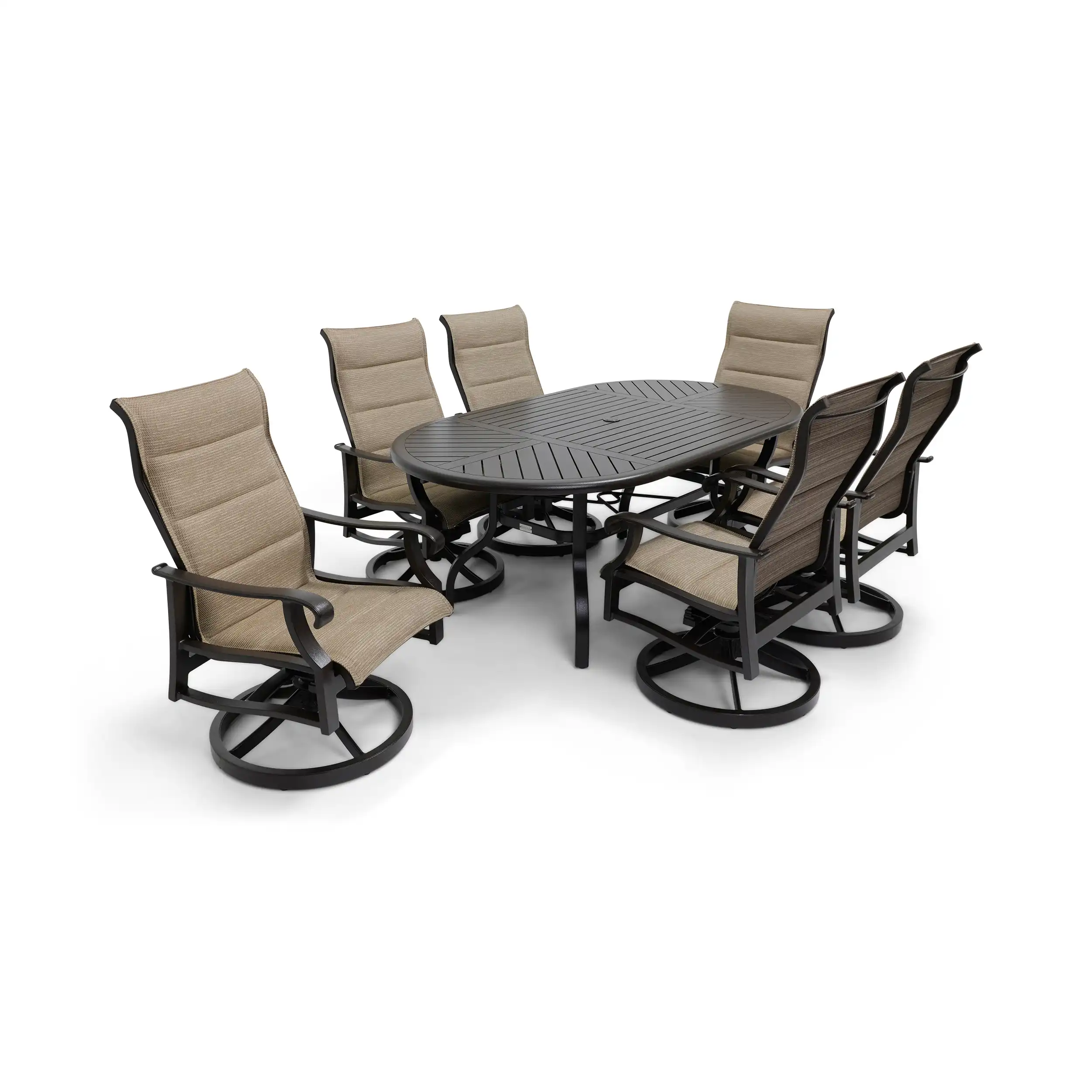 Stirling 7 Piece Padded Sling Oval Dining Group - Image 7