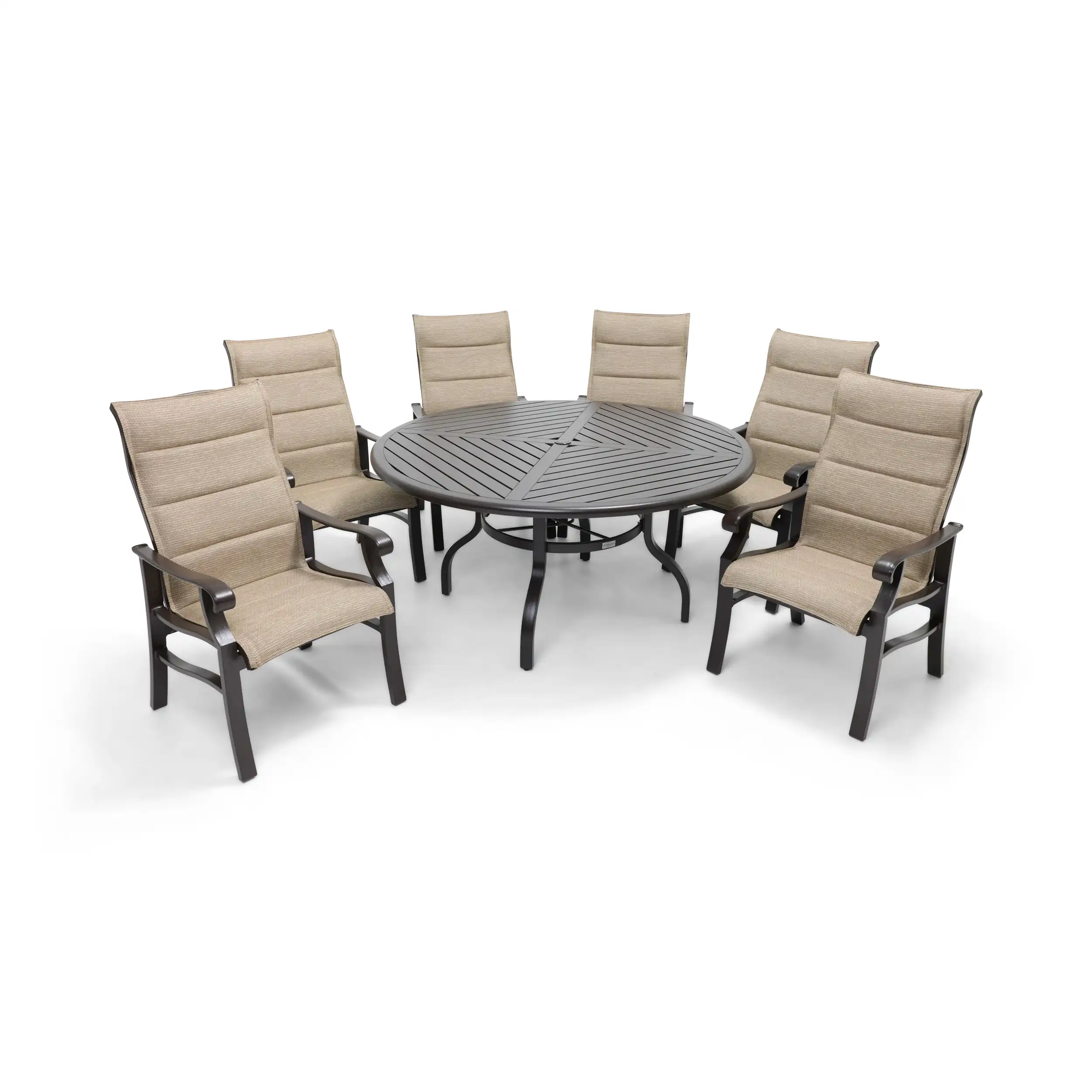 Stirling 7 Piece Padded Sling Round Dining Group - Image 2