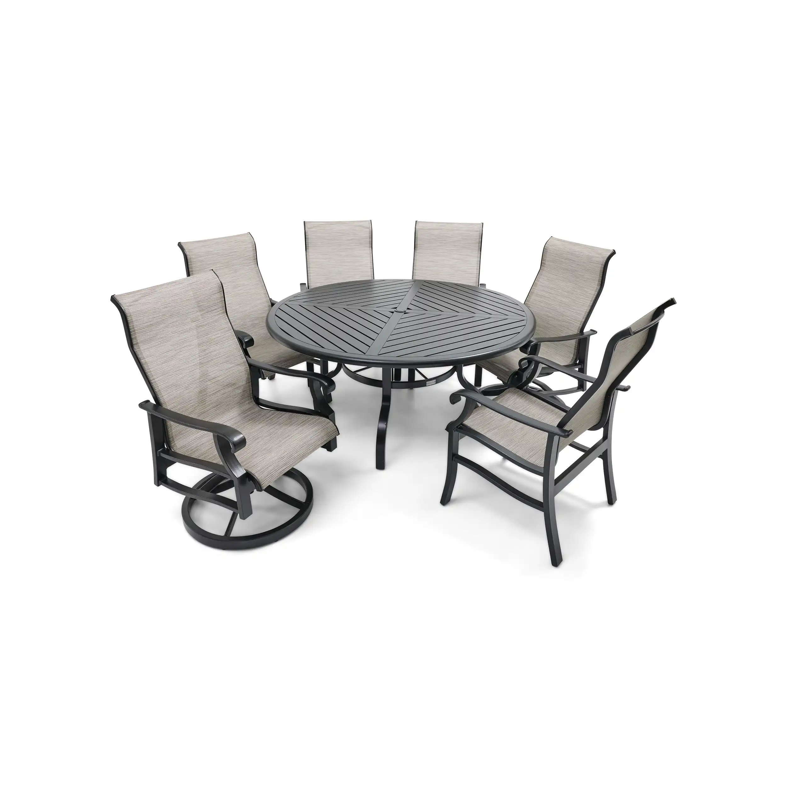 Stirling 7 Piece Sling Round Dining Group - Image 3