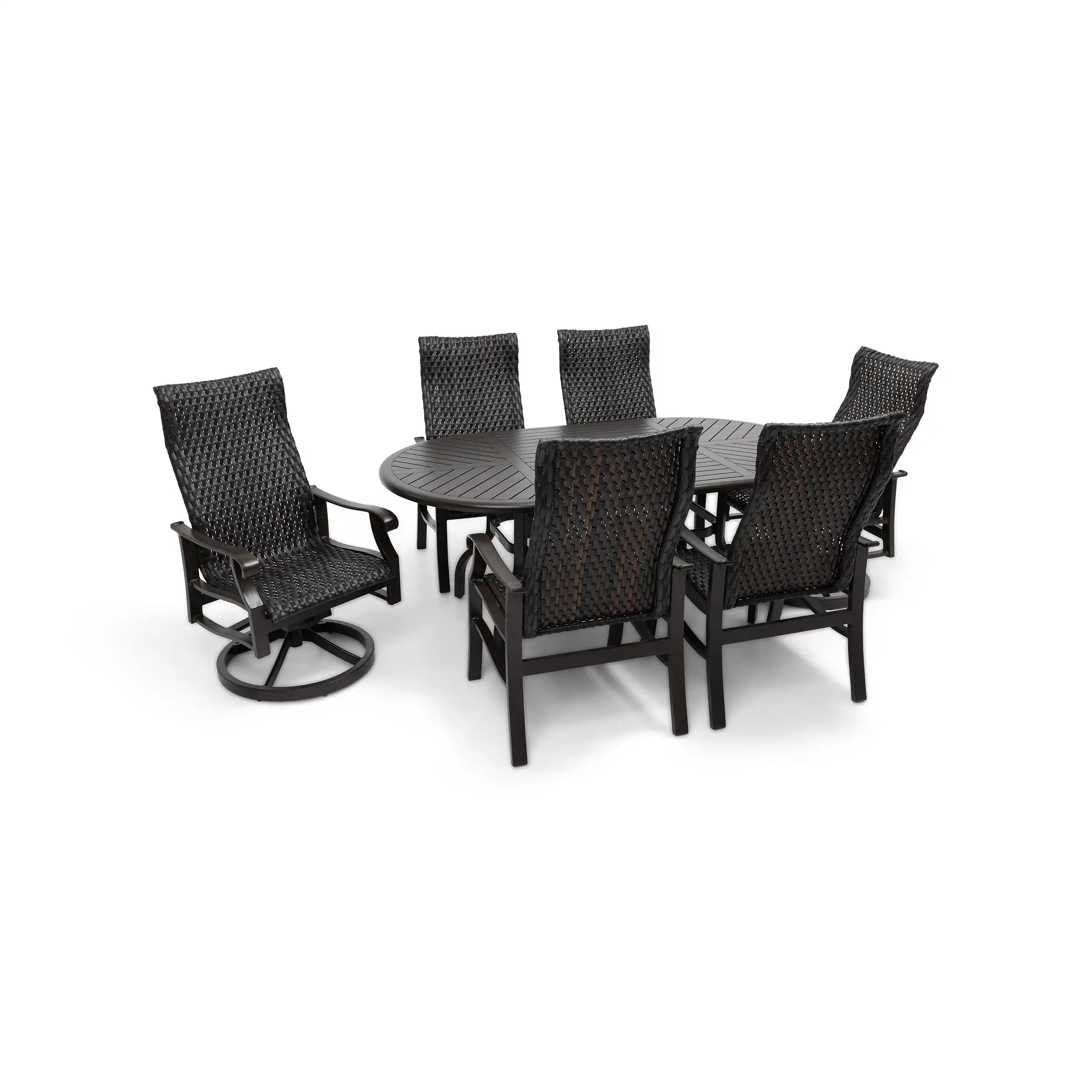 Stirling 7 Piece Woven Oval Dining Group - Image 4