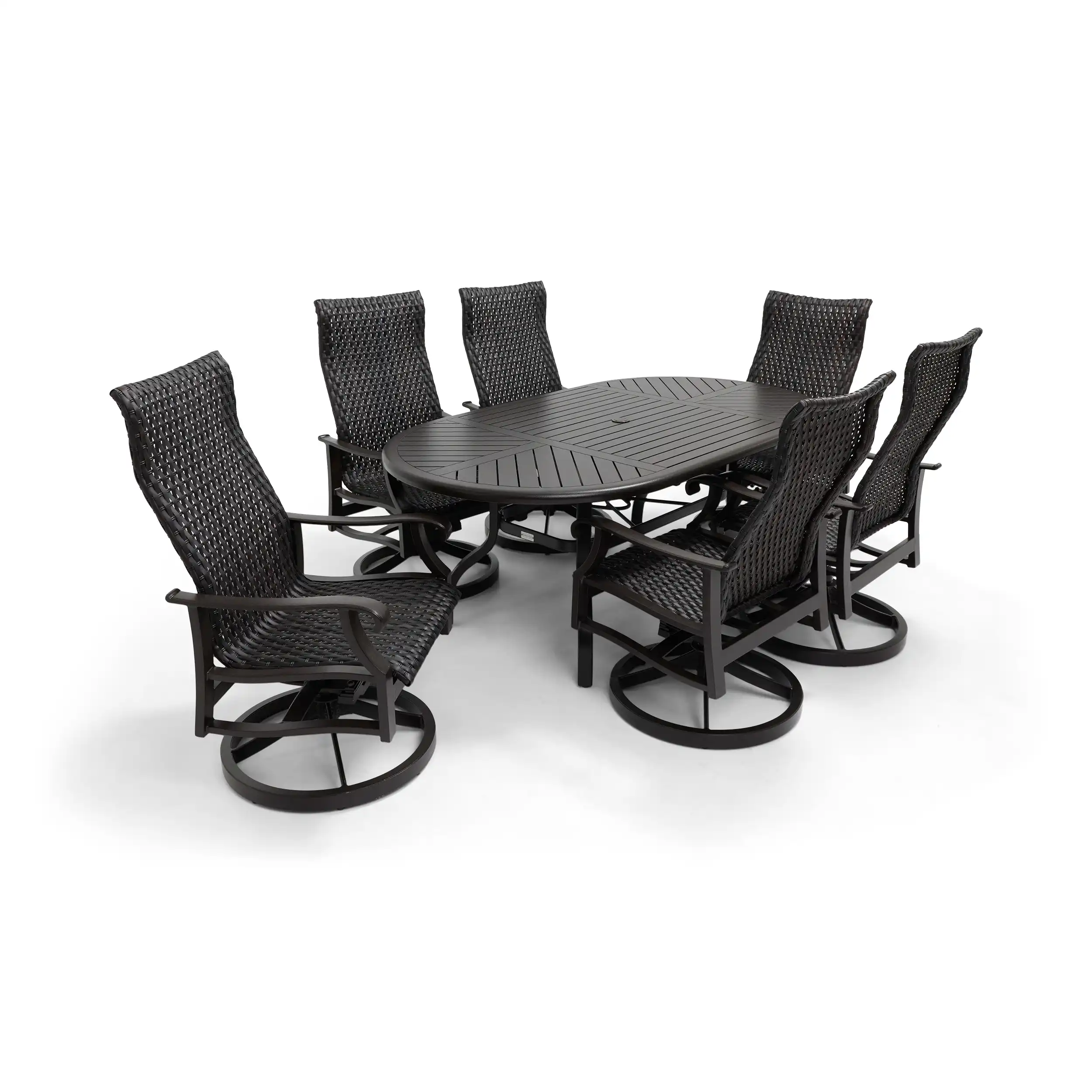 Stirling 7 Piece Woven Oval Dining Group - Image 7