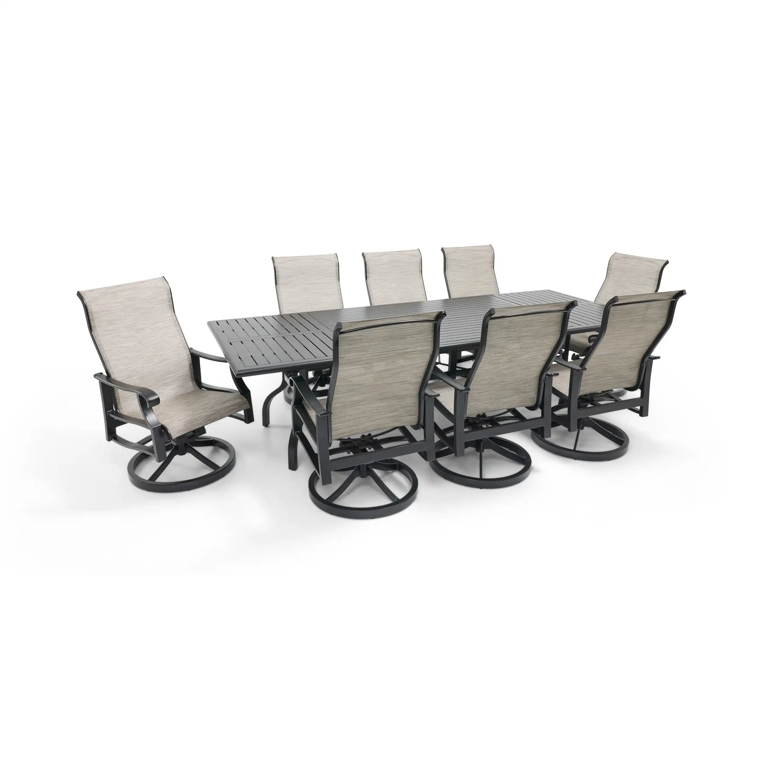 Stirling 9 Piece Sling Dining Group W/ 44"x112" Rect. Table - Image 6