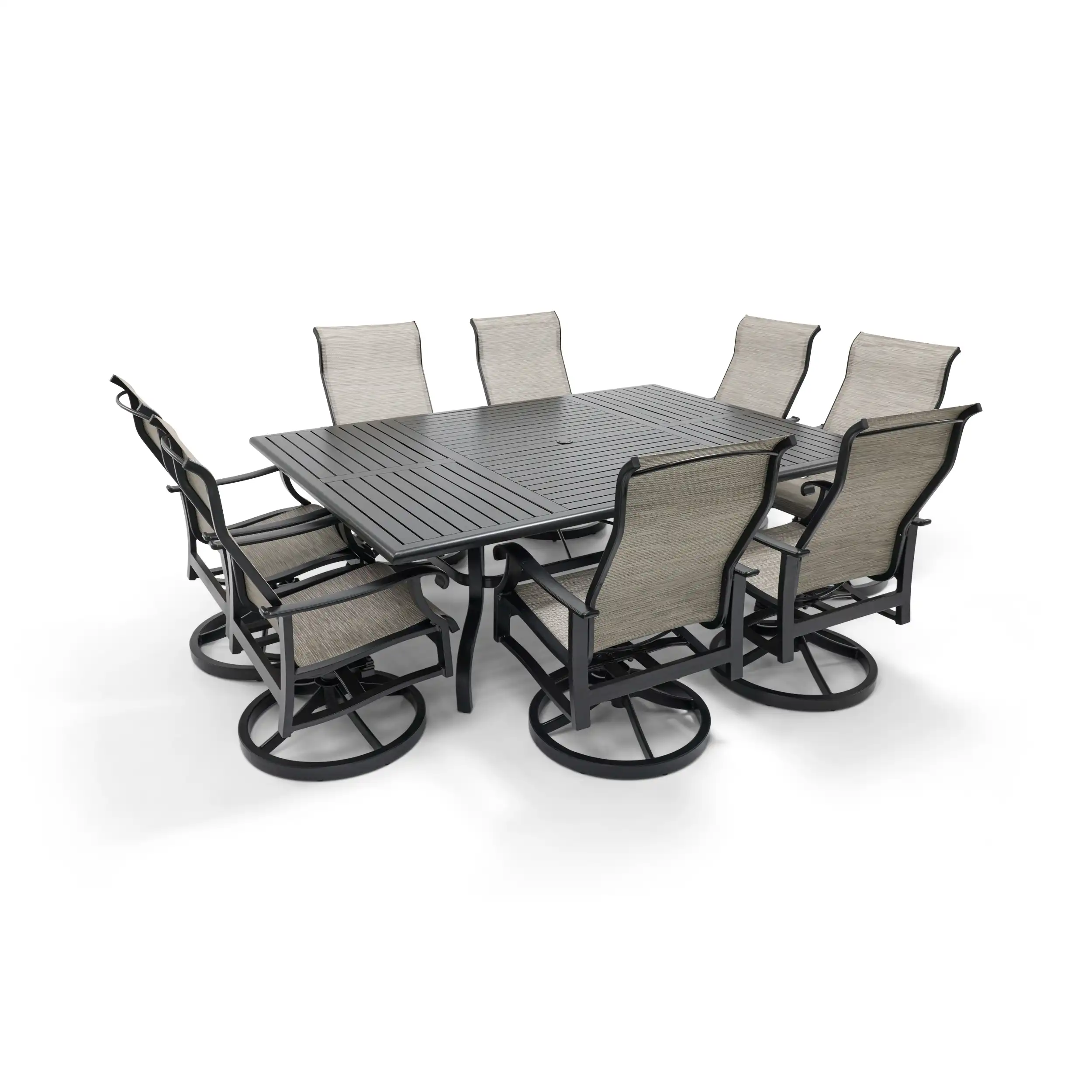 Stirling 9 Piece Sling Dining Group W/ 60"x84" Rect. Table - Image 10