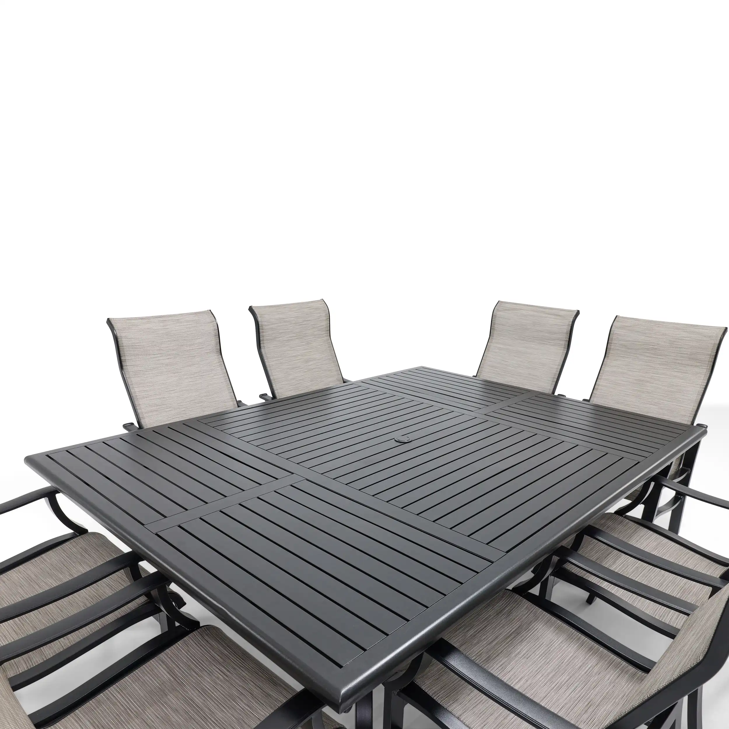 Stirling 9 Piece Sling Dining Group W/ 60"x84" Rect. Table - Image 4