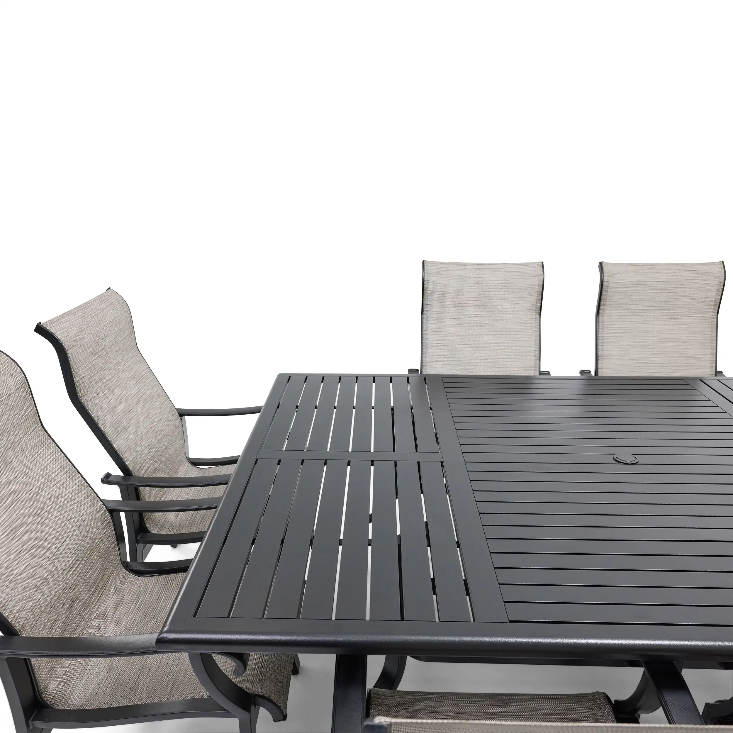 Stirling 9 Piece Sling Dining Group W/ 60"x84" Rect. Table - Image 6