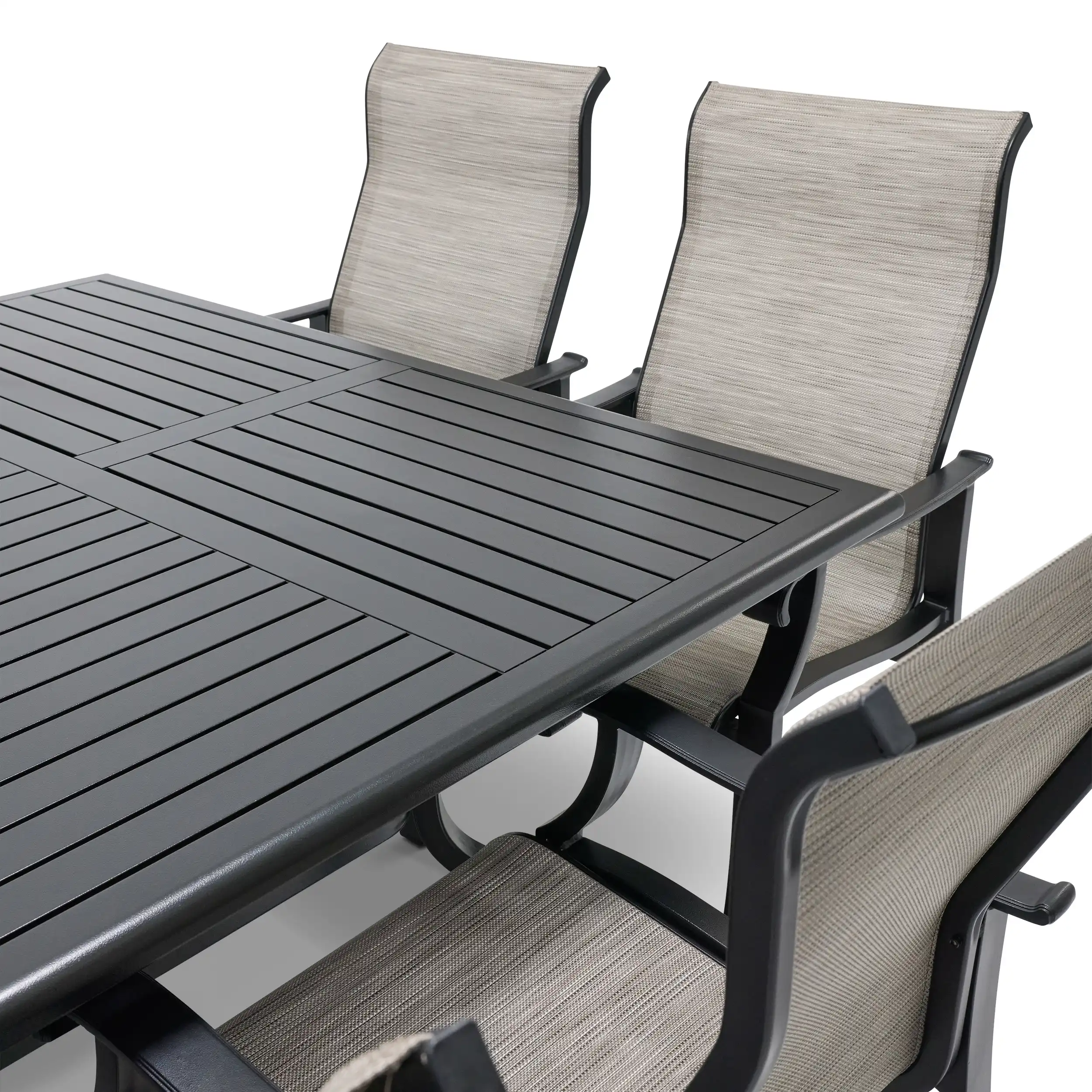 Stirling 9 Piece Sling Dining Group W/ 60"x84" Rect. Table - Image 7
