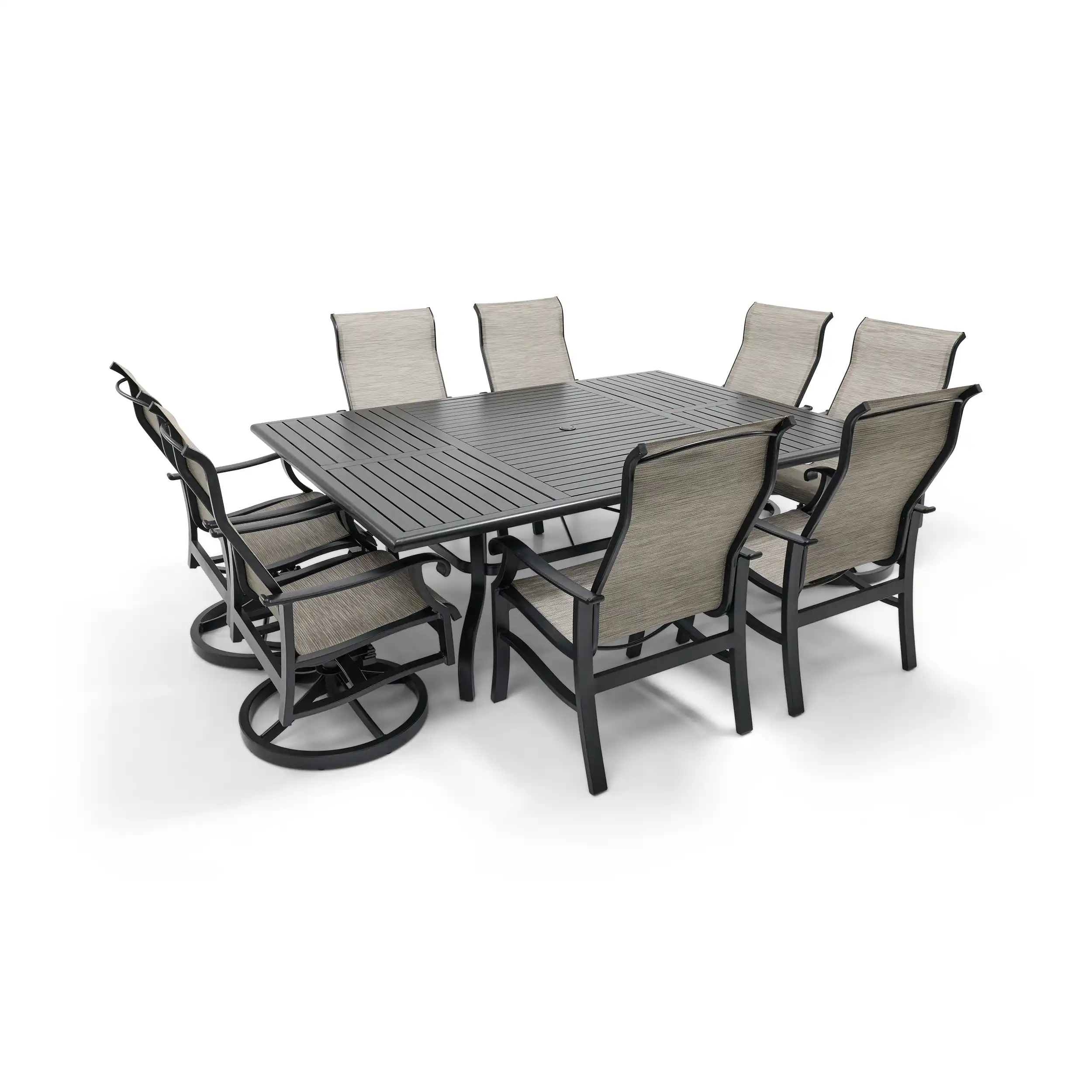 Stirling 9 Piece Sling Dining Group W/ 60"x84" Rect. Table - Image 8