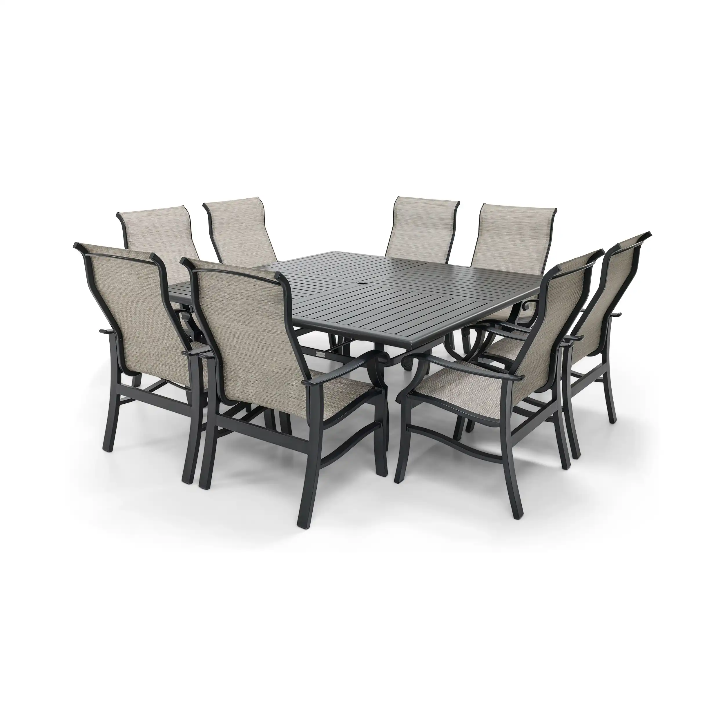 Stirling 9 Piece Sling Square Dining Group - Image 3
