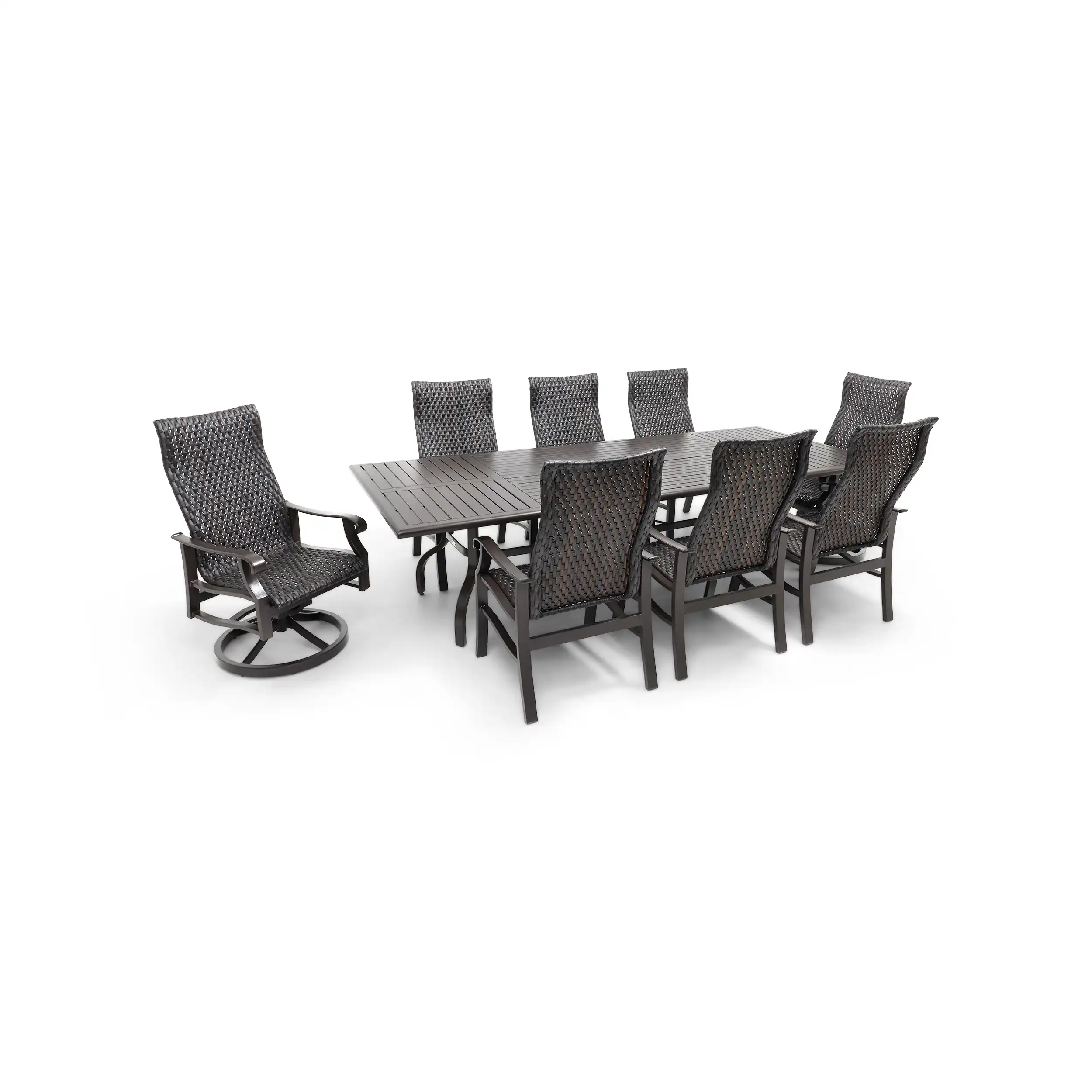 Stirling 9 Piece Woven Dining Group W/ 44"x112" Rect. Table - Image 3