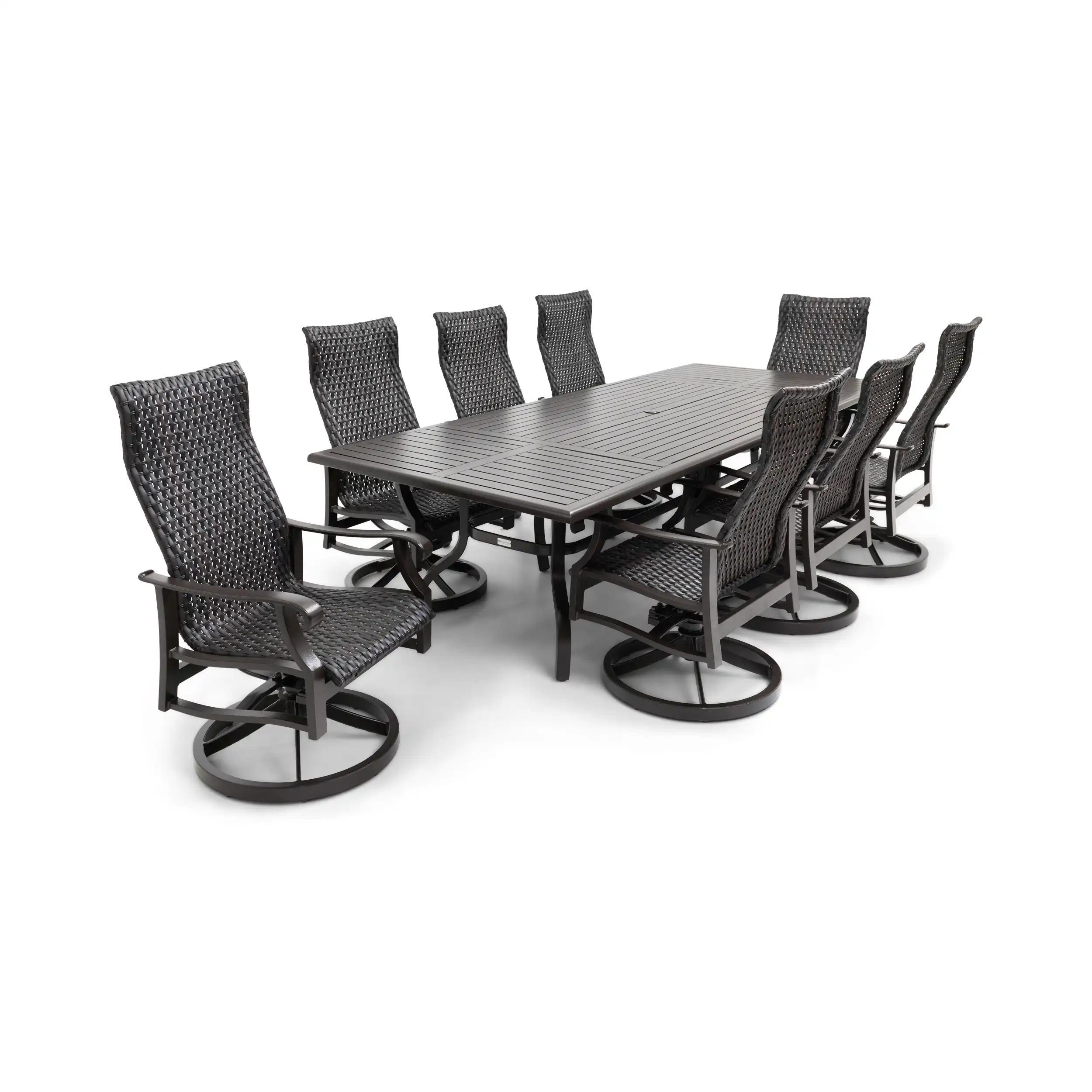 Stirling 9 Piece Woven Dining Group W/ 44"x112" Rect. Table - Image 4