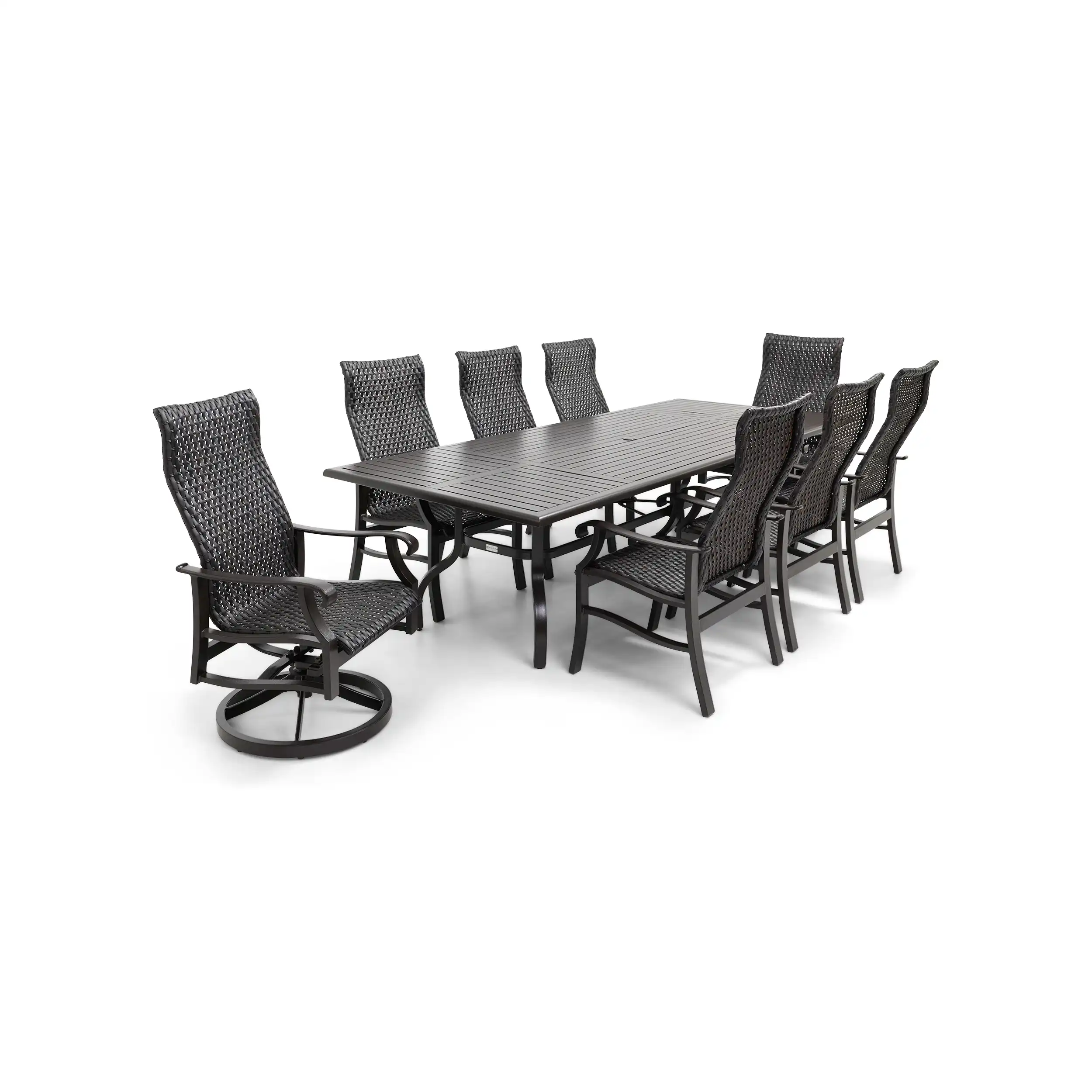 Stirling 9 Piece Woven Dining Group W/ 44"x112" Rect. Table - Image 5