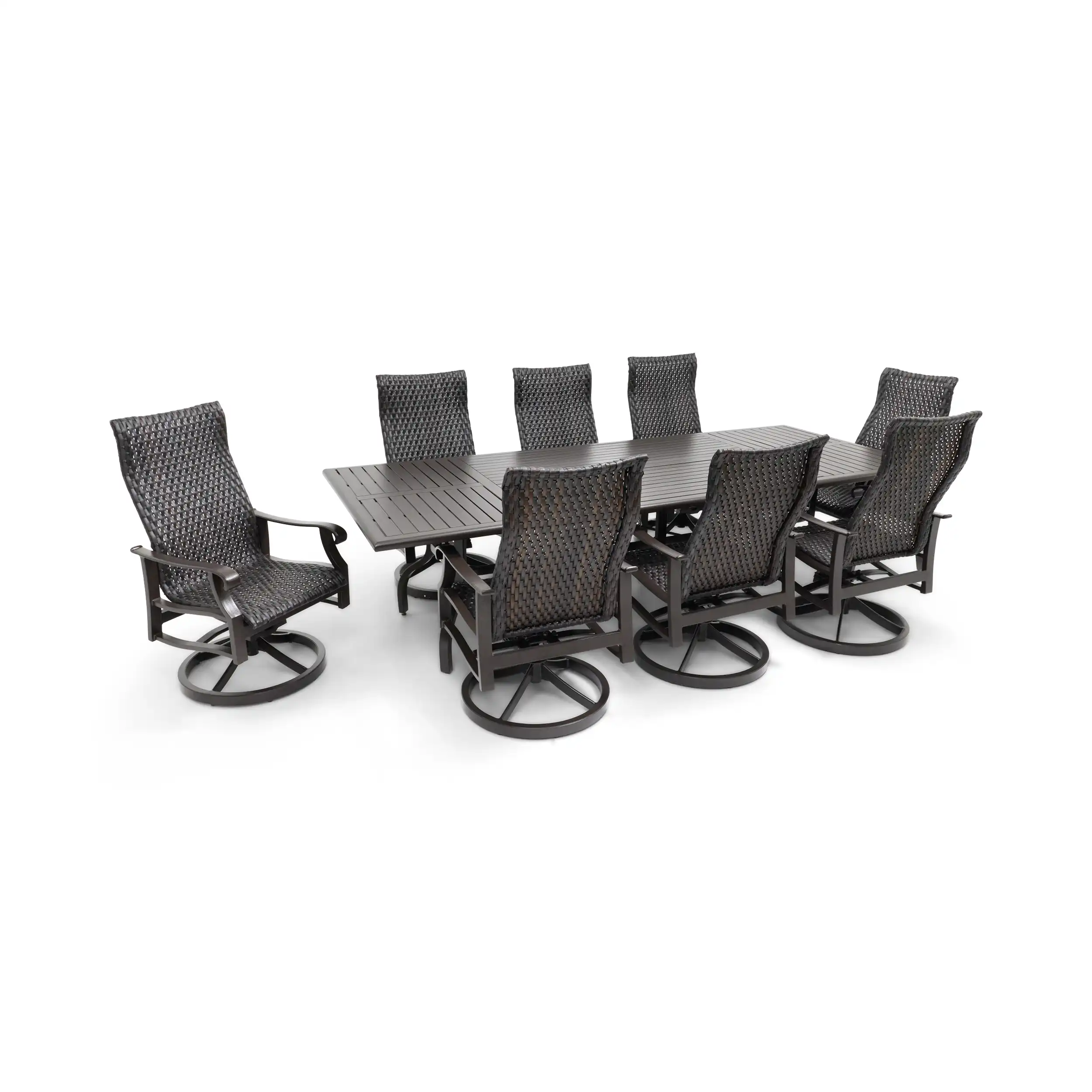 Stirling 9 Piece Woven Dining Group W/ 44"x112" Rect. Table - Image 6
