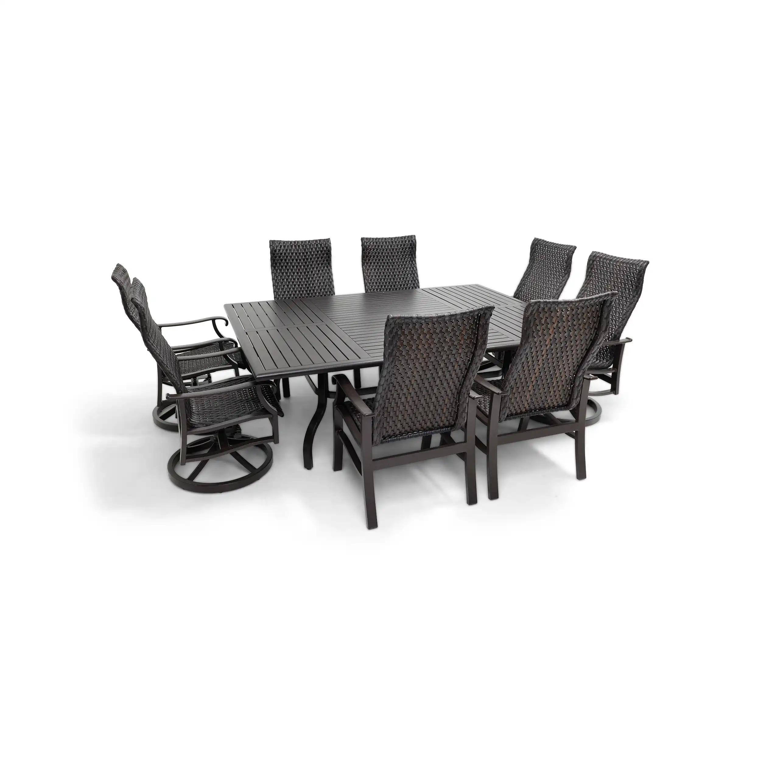 Stirling 9 Piece Woven Dining Group W/ 60"x84" Rect. Table - Image 4