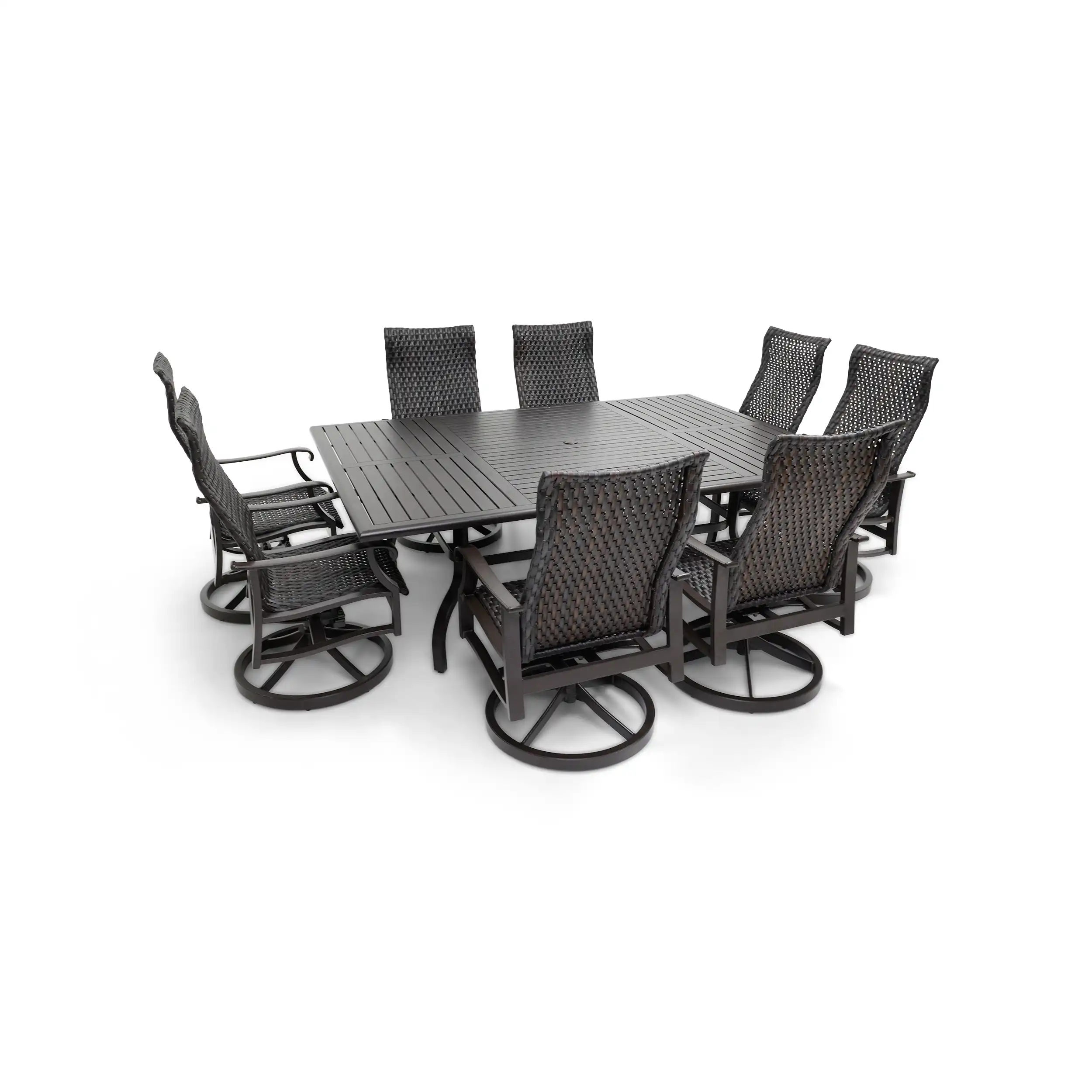Stirling 9 Piece Woven Dining Group W/ 60"x84" Rect. Table - Image 6
