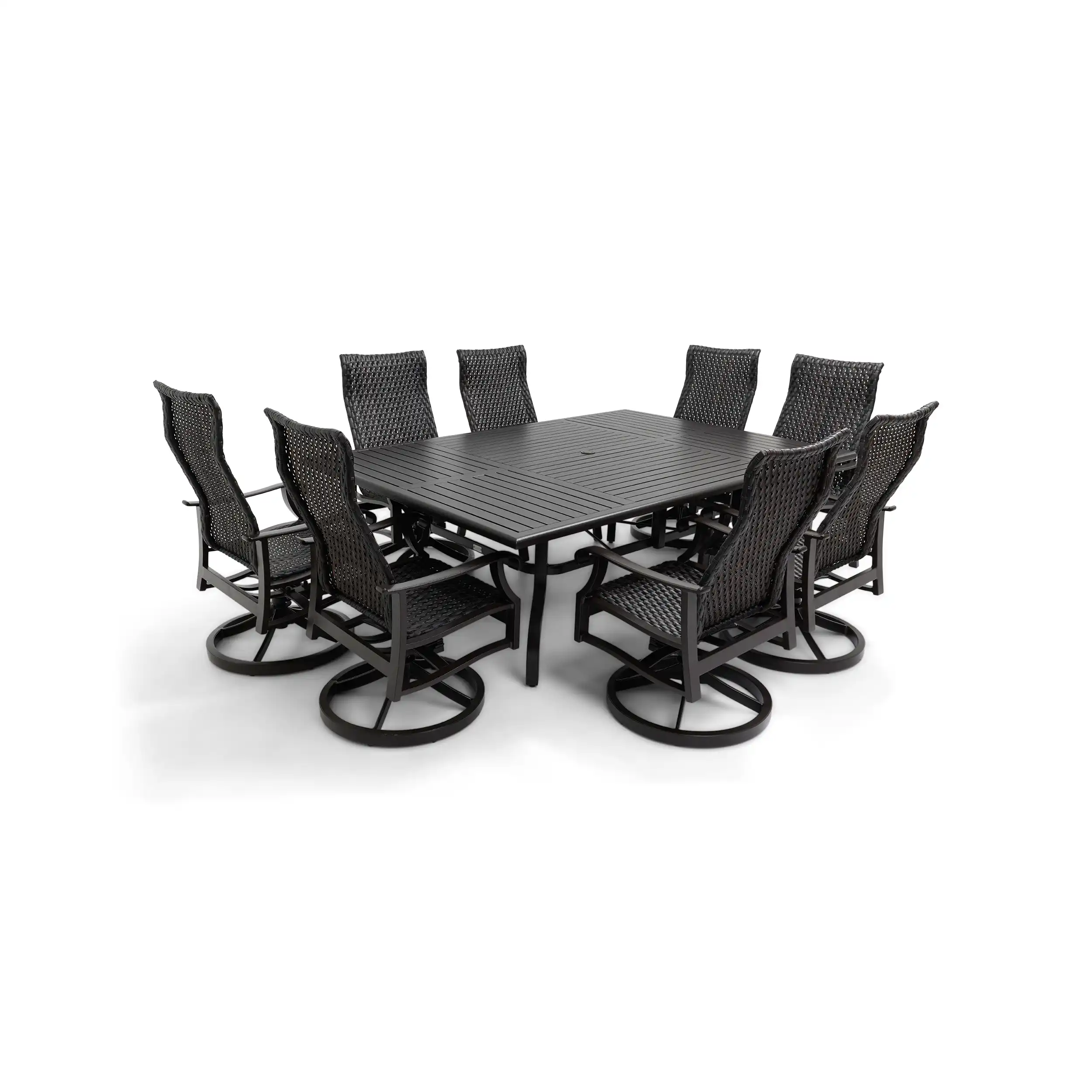 Stirling 9 Piece Woven Dining Group W/ 60"x84" Rect. Table - Image 7
