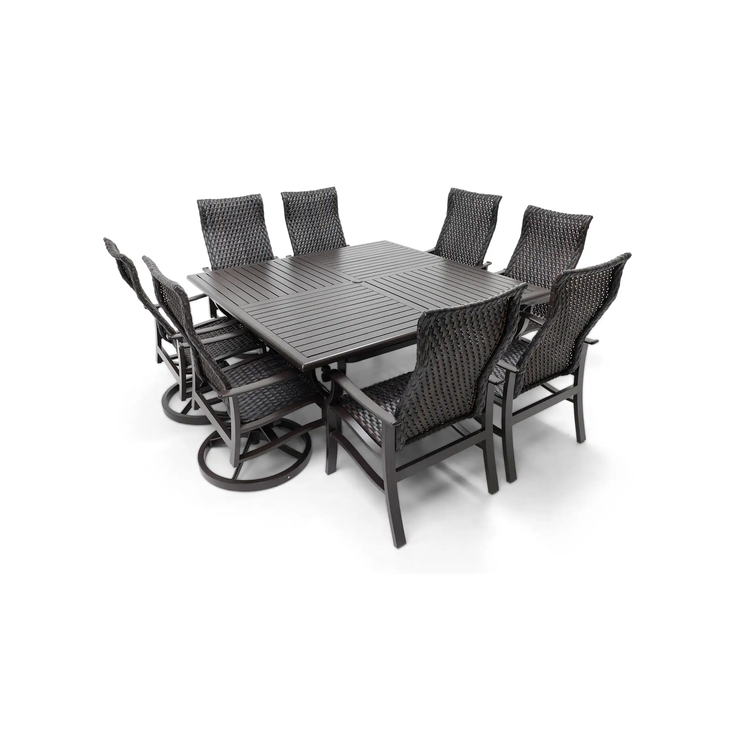 Stirling 9 Piece Woven Square Dining Group - Image 4
