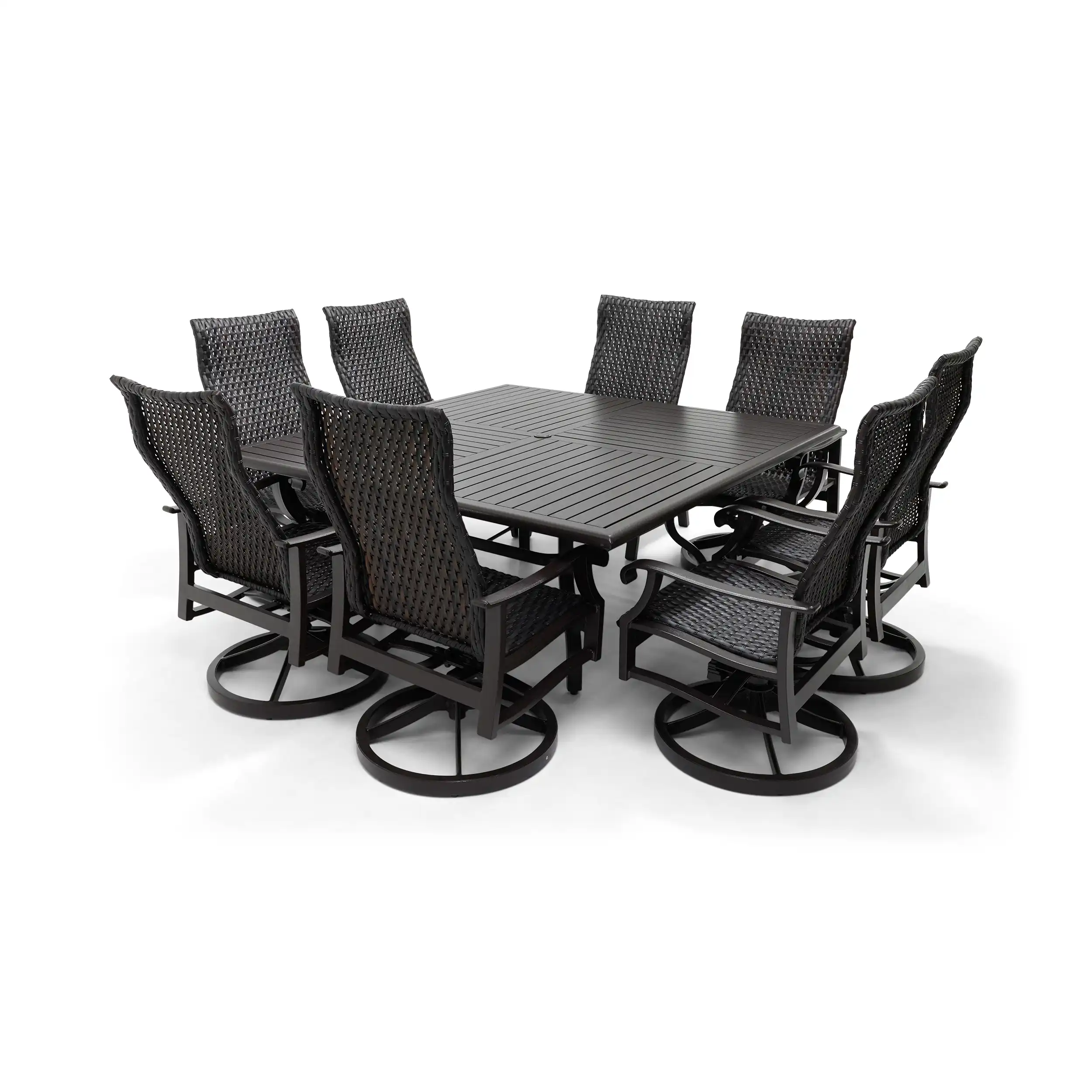 Stirling 9 Piece Woven Square Dining Group - Image 7