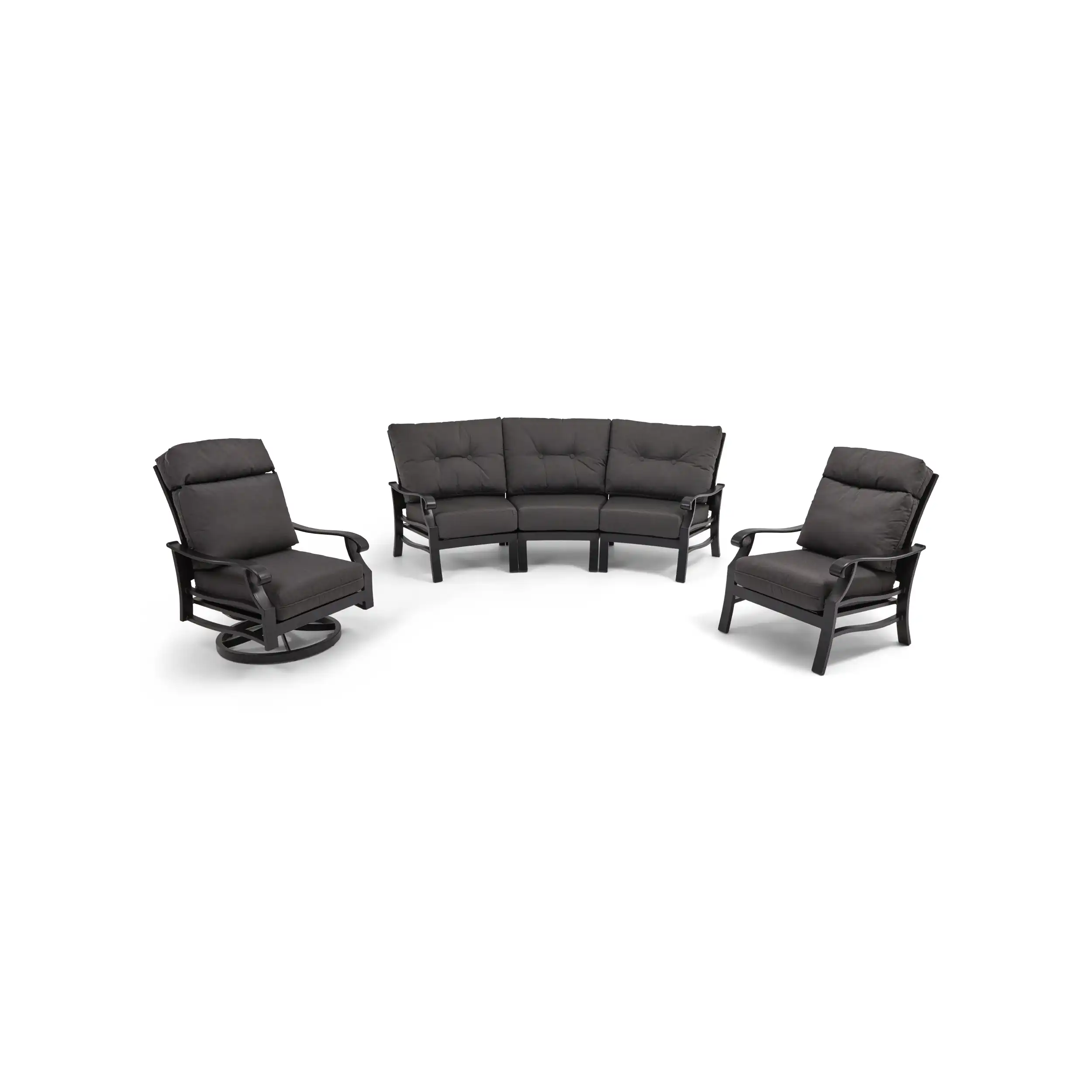 Stirling 5 Piece Curved Sofa Group - Canvas Coal - Image 2