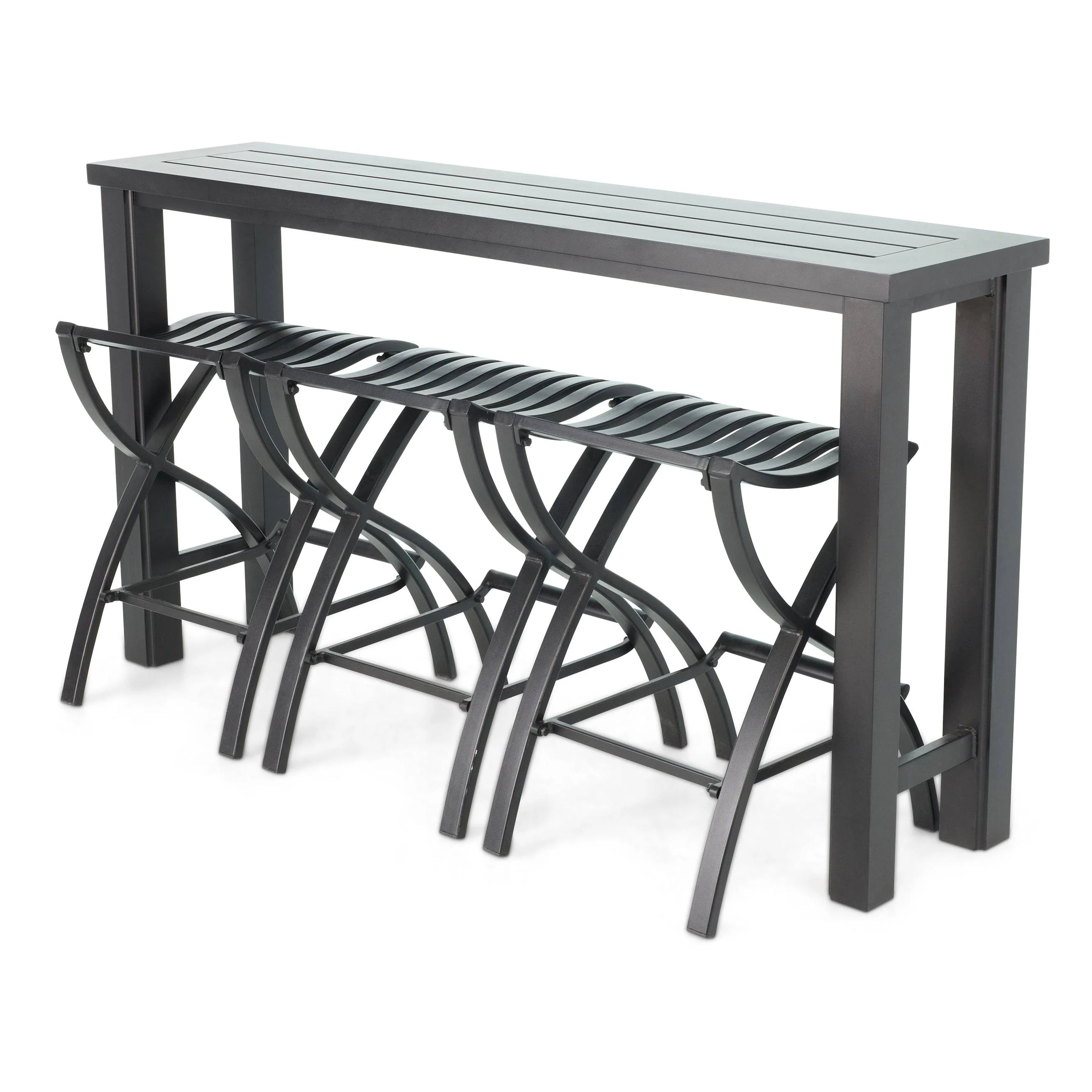Stratford 4 Piece Console Counter Group W/ 3 Backless Stools - Image 2