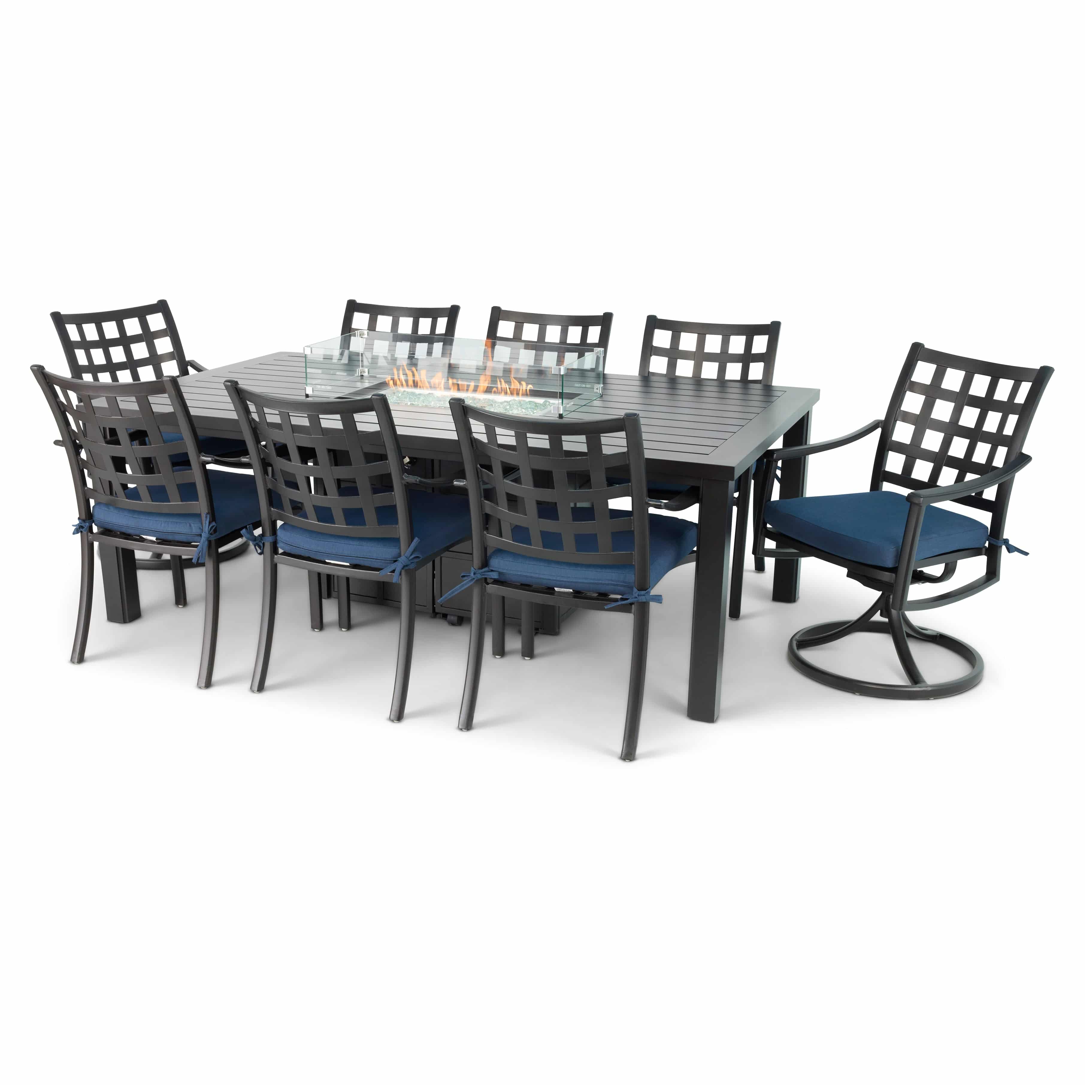 Stratford 9 Piece Firepit Dining Group - Image 2