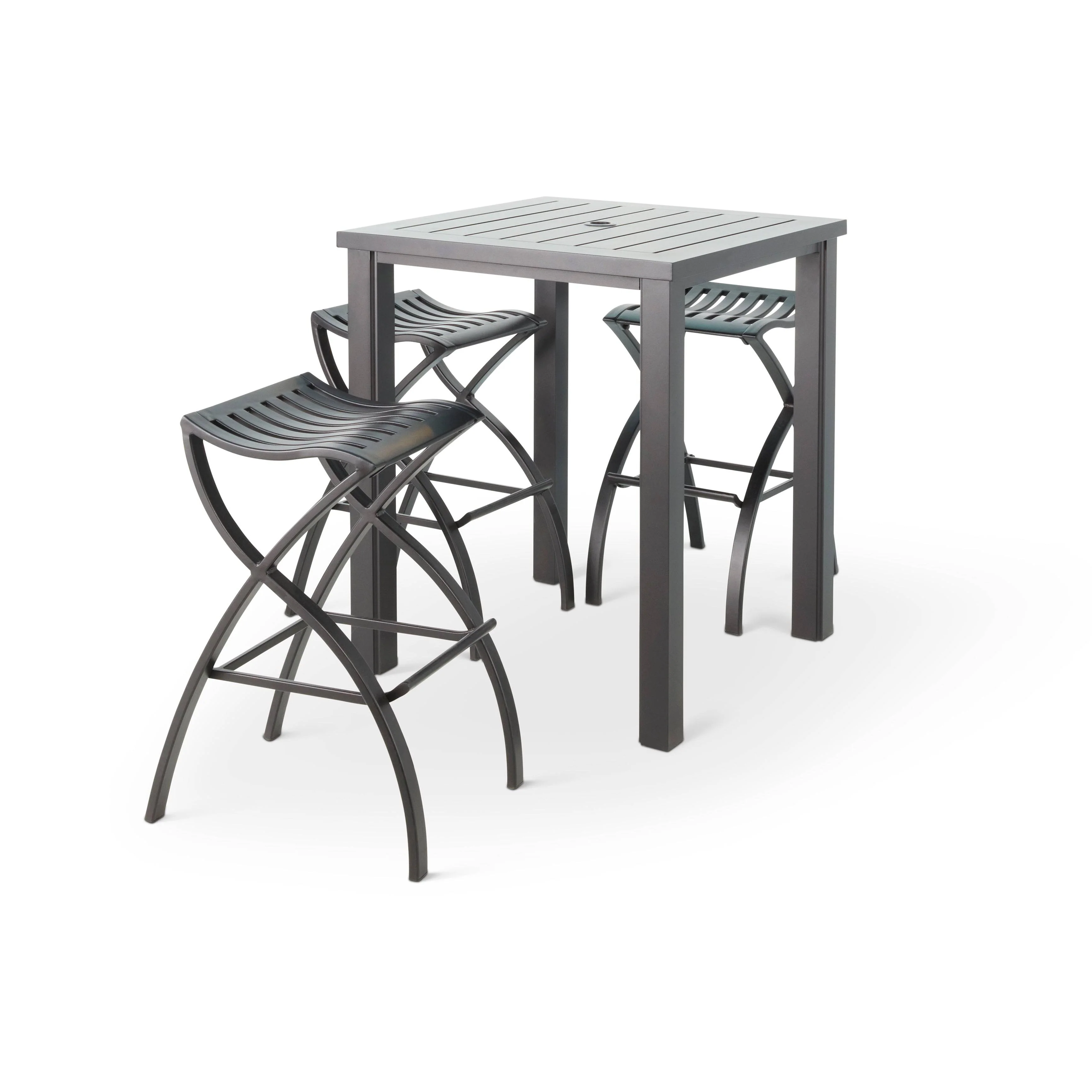 Stratford Square Counter Height Group W/ 4 Backless Stools - Image 2