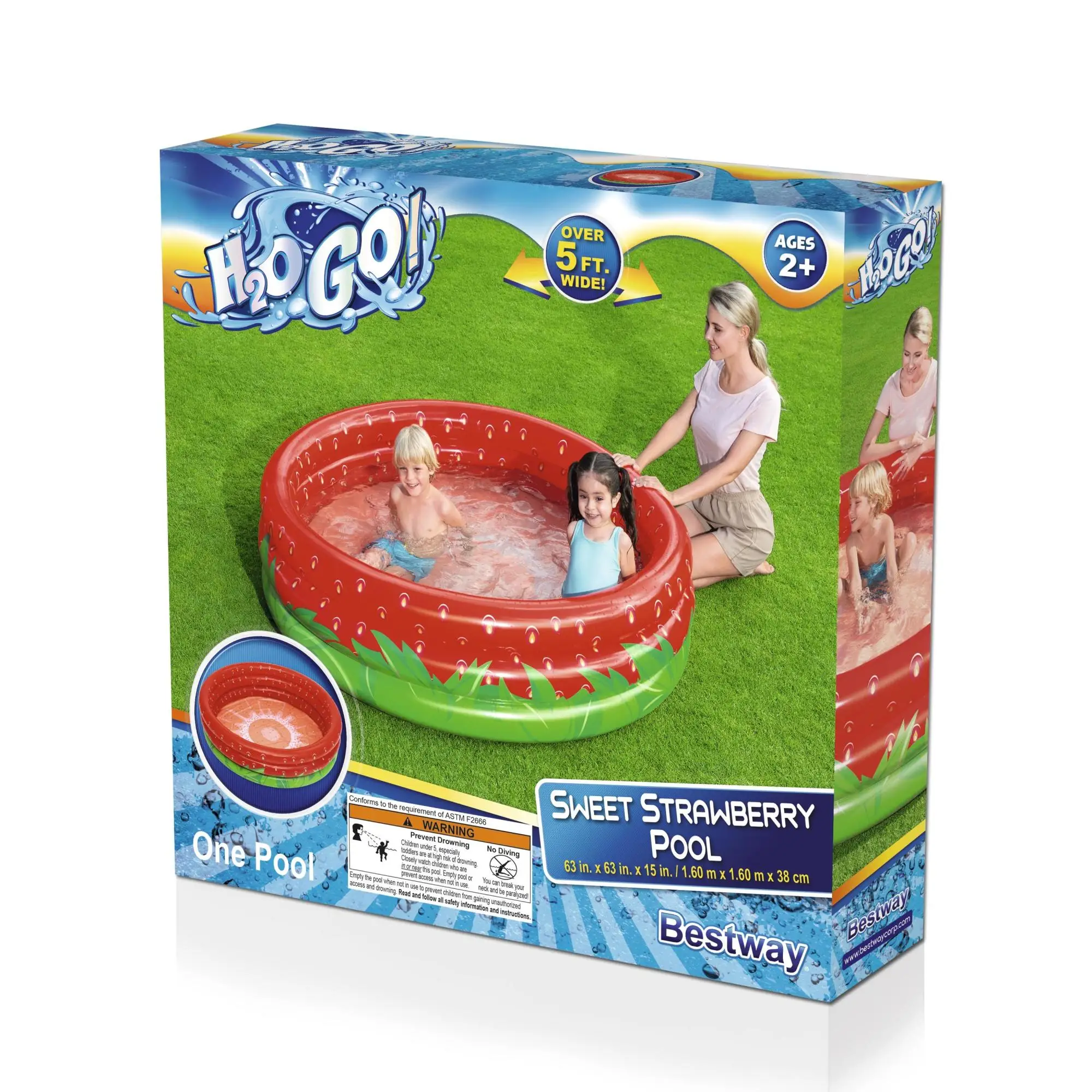 Sweet Strawberry Inflatable Play Pool - Image 2
