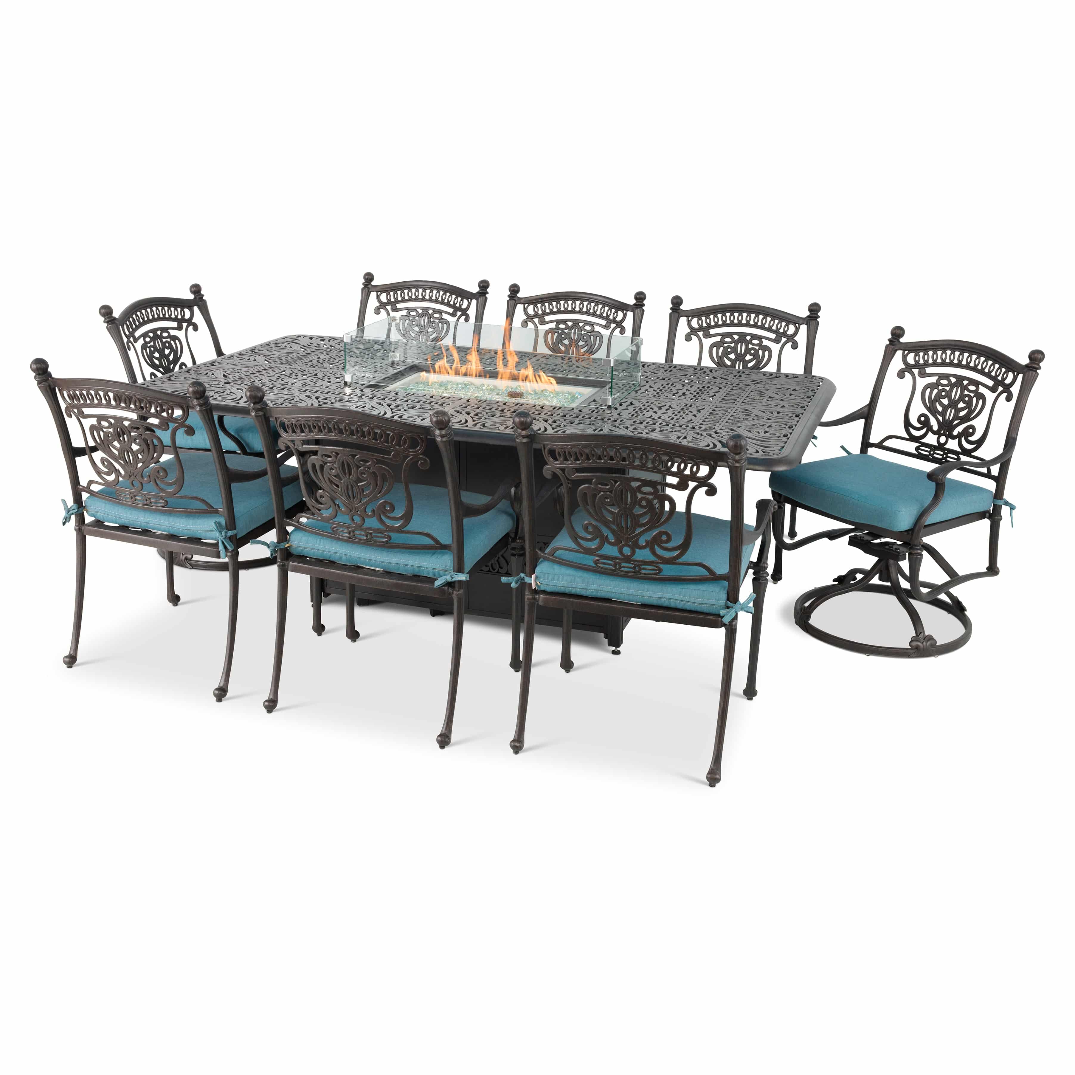 Turin 9 Piece Firepit Dining Group - Image 2