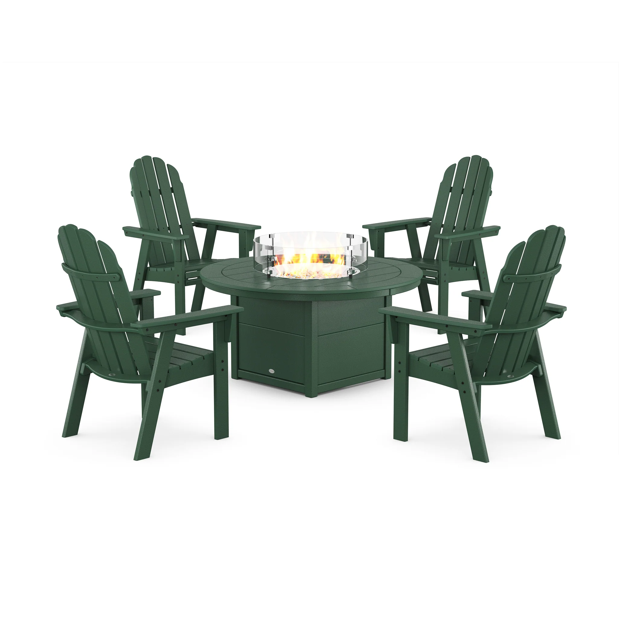Vineyard Curveback Upright Adirondack 5 Piece Conversation Fire Pit Set - Image 5