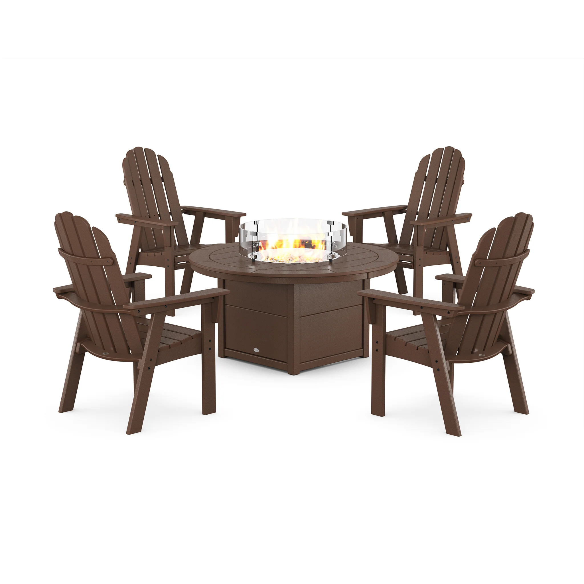 Vineyard Curveback Upright Adirondack 5 Piece Conversation Fire Pit Set - Image 6