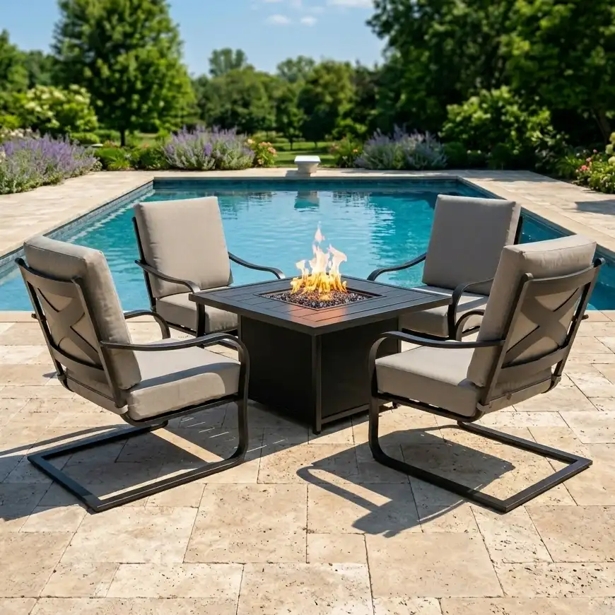 Wade 5 Piece Firepit Chat Group