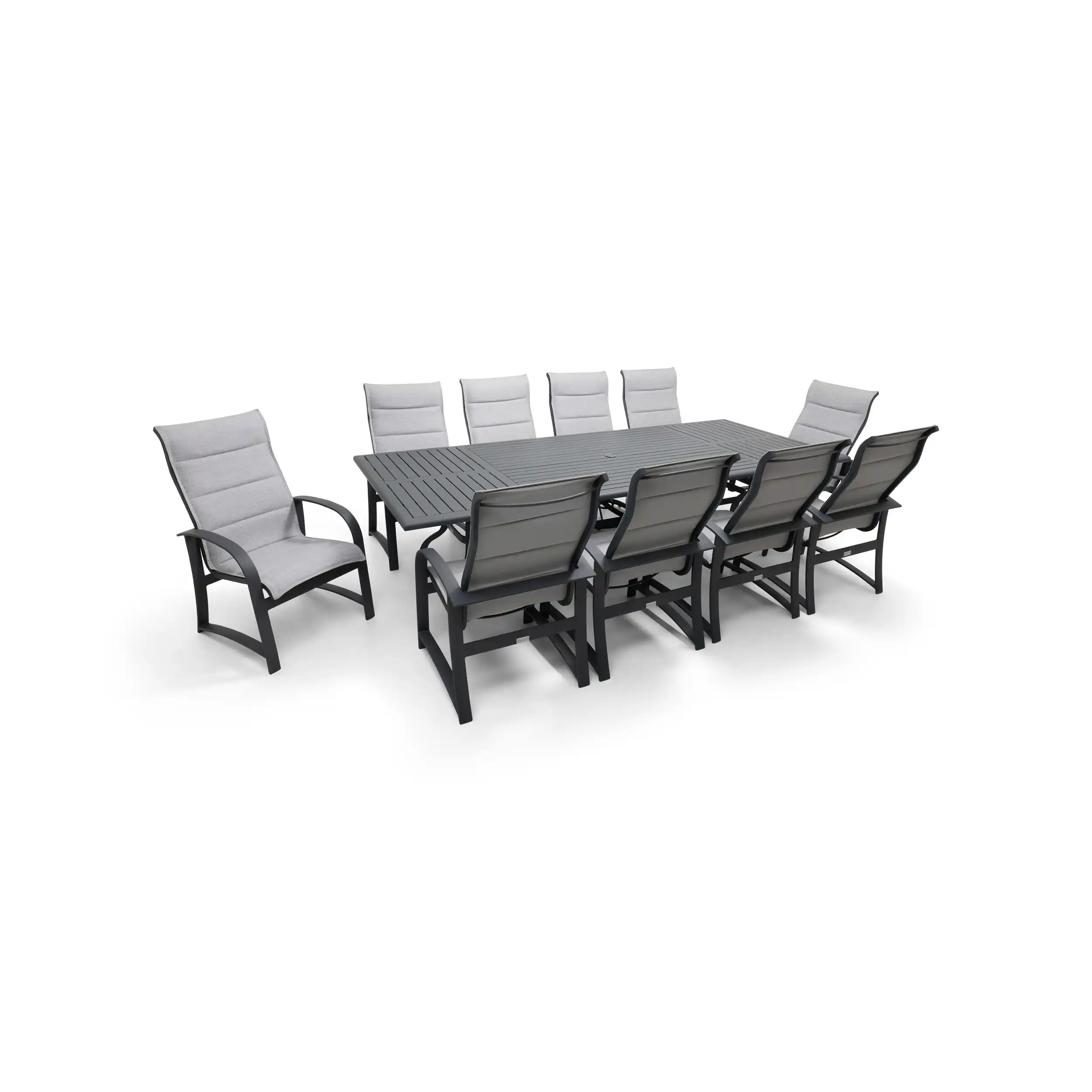 Wakefield 11 Piece Padded Sling Dining Group W/ 44"x112" Rect. Table - Image 2