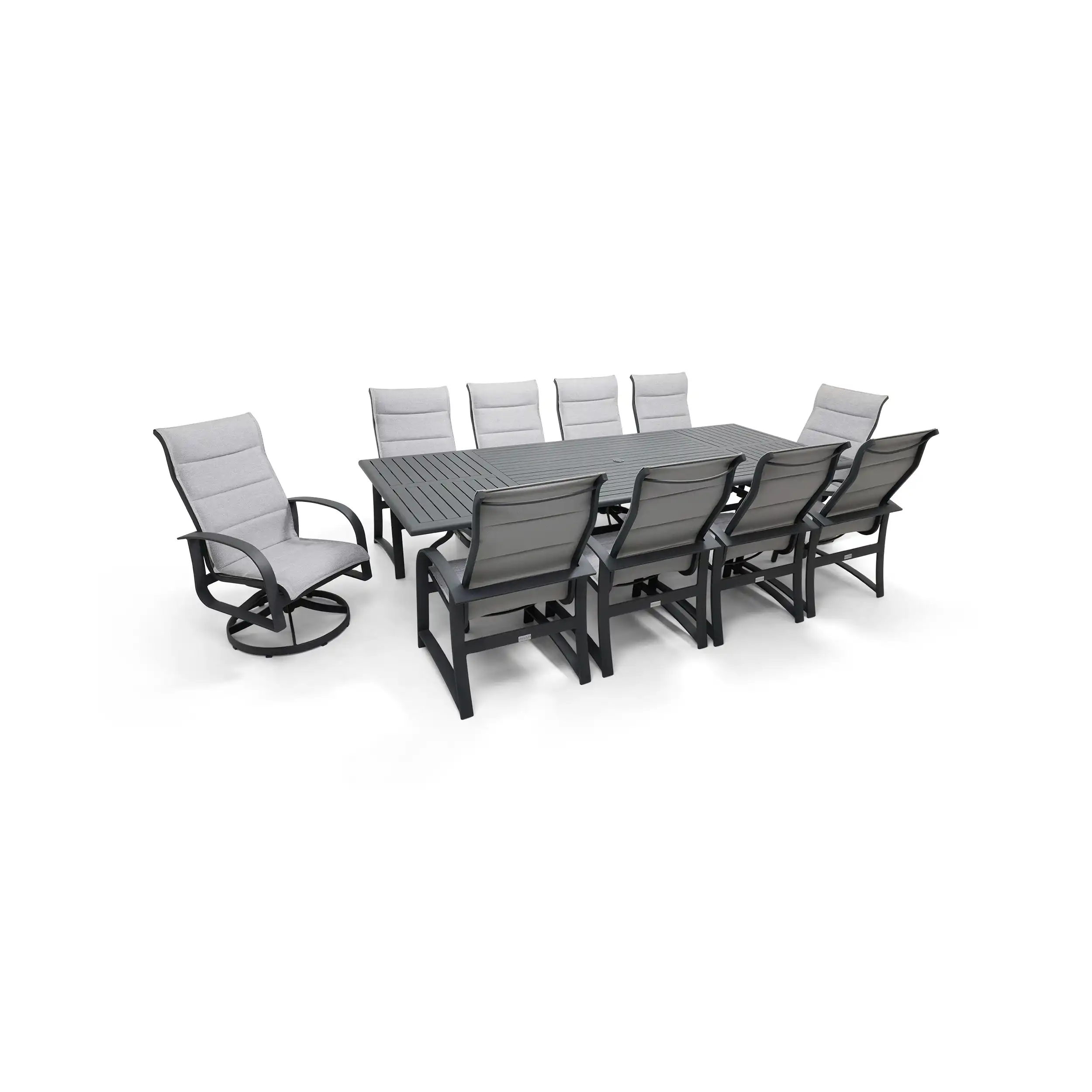 Wakefield 11 Piece Padded Sling Dining Group W/ 44"x112" Rect. Table - Image 4