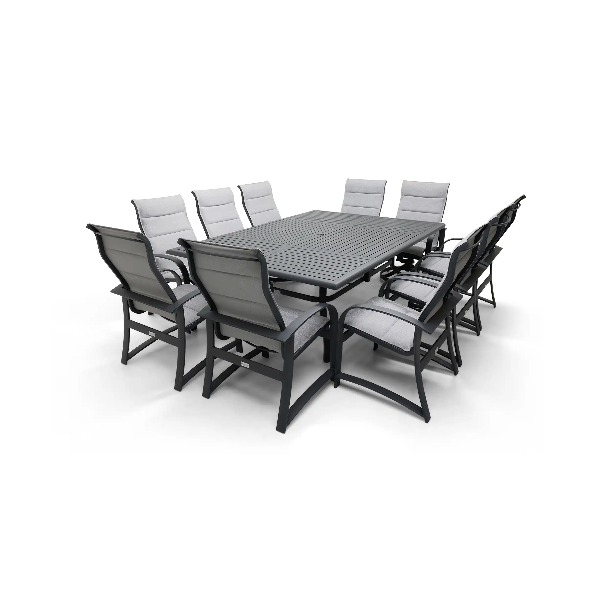 Wakefield 11 Piece Padded Sling Dining Group W/ 60"x84" Rect. Table - Image 2