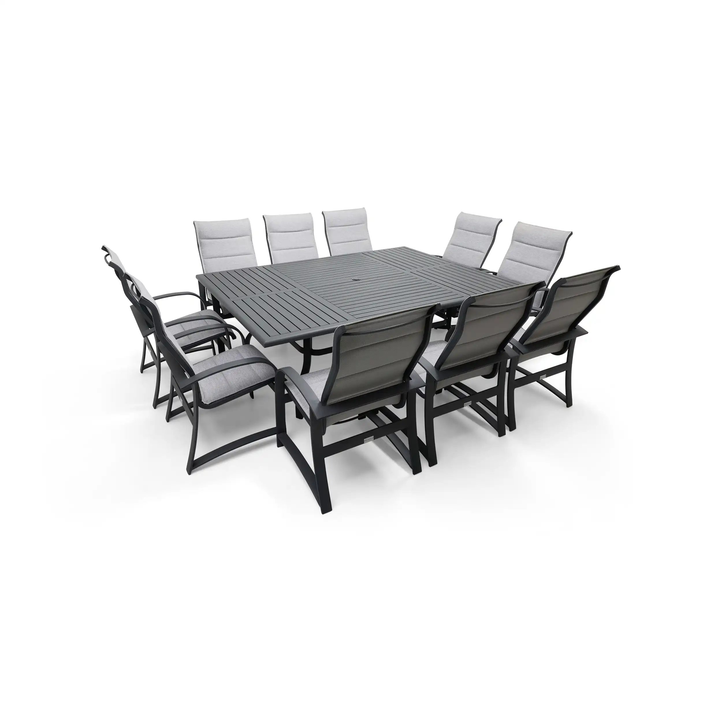 Wakefield 11 Piece Padded Sling Dining Group W/ 60"x84" Rect. Table - Image 3
